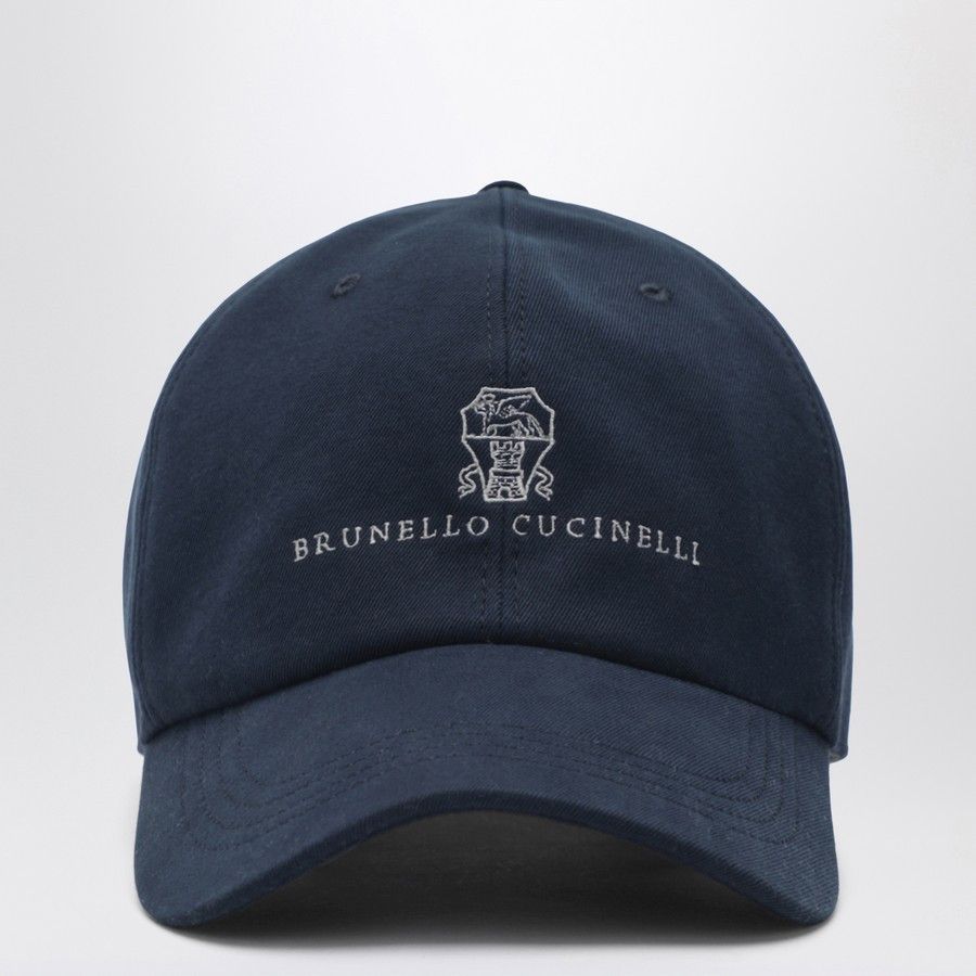 Brunello Cucinelli o1d2blof0226 Size: M / Cotton Baseball Cap / Hat Navy Blue Size ONE SIZE - 1 Thumbnail