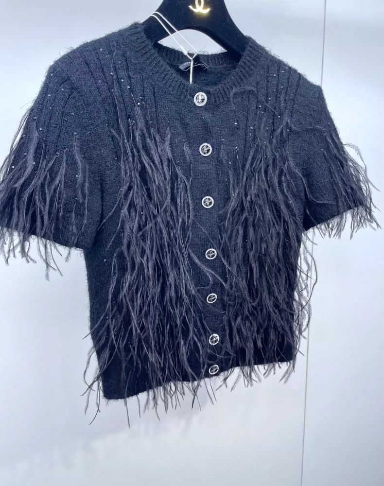 Chanel Chanel 5S new hot diamond ostrich wool knitted cardigan 250 Size XXS / US 00 / IT 34 - 3 Thumbnail