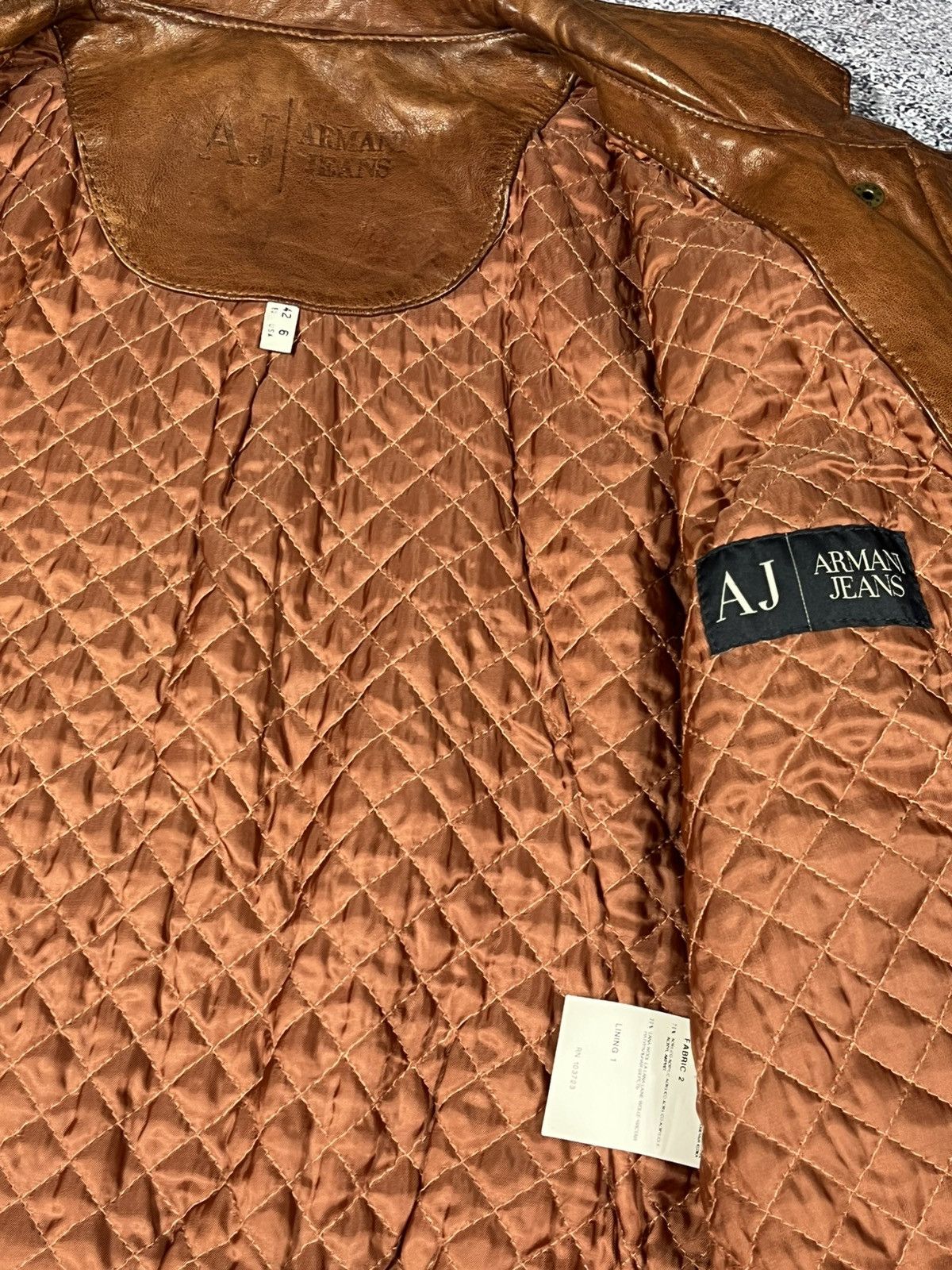 Armani Vintage Armani Jeans Archive leather bomber jacket aviator Size M / US 6-8 / IT 42-44 - 7 Thumbnail