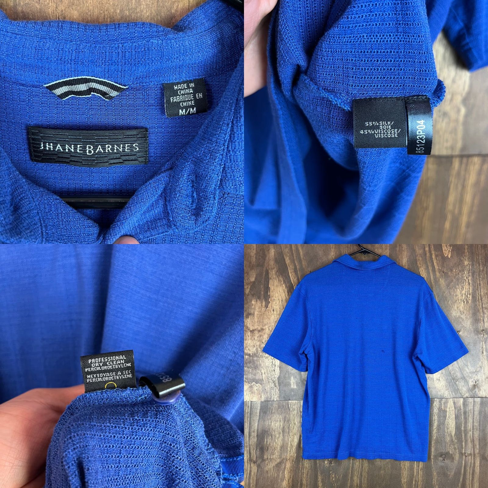 Vintage VINTAGE Jhane Barnes Polo Shirt Mens Blue Silk & Spandex Short Sleeve M Casual Wear 38 in Chest Knit Pattern 90s Mens Size US M / EU 48-50 / 2 - 8 Thumbnail