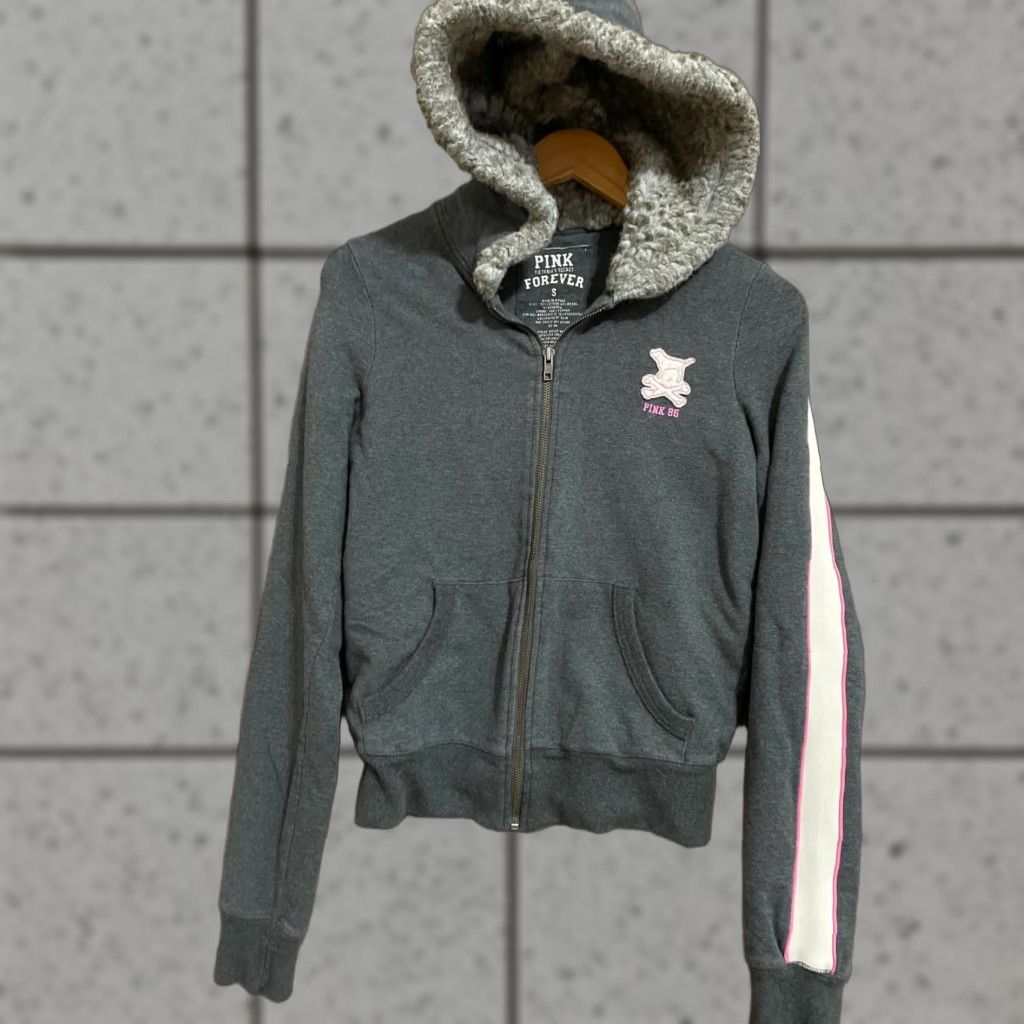 Victoria's Secret Victo ria's Secret PINK Forever Zip Up Hoodie Small Gray Womens Shirt? Size S / US 4 / IT 40 - 1 Thumbnail