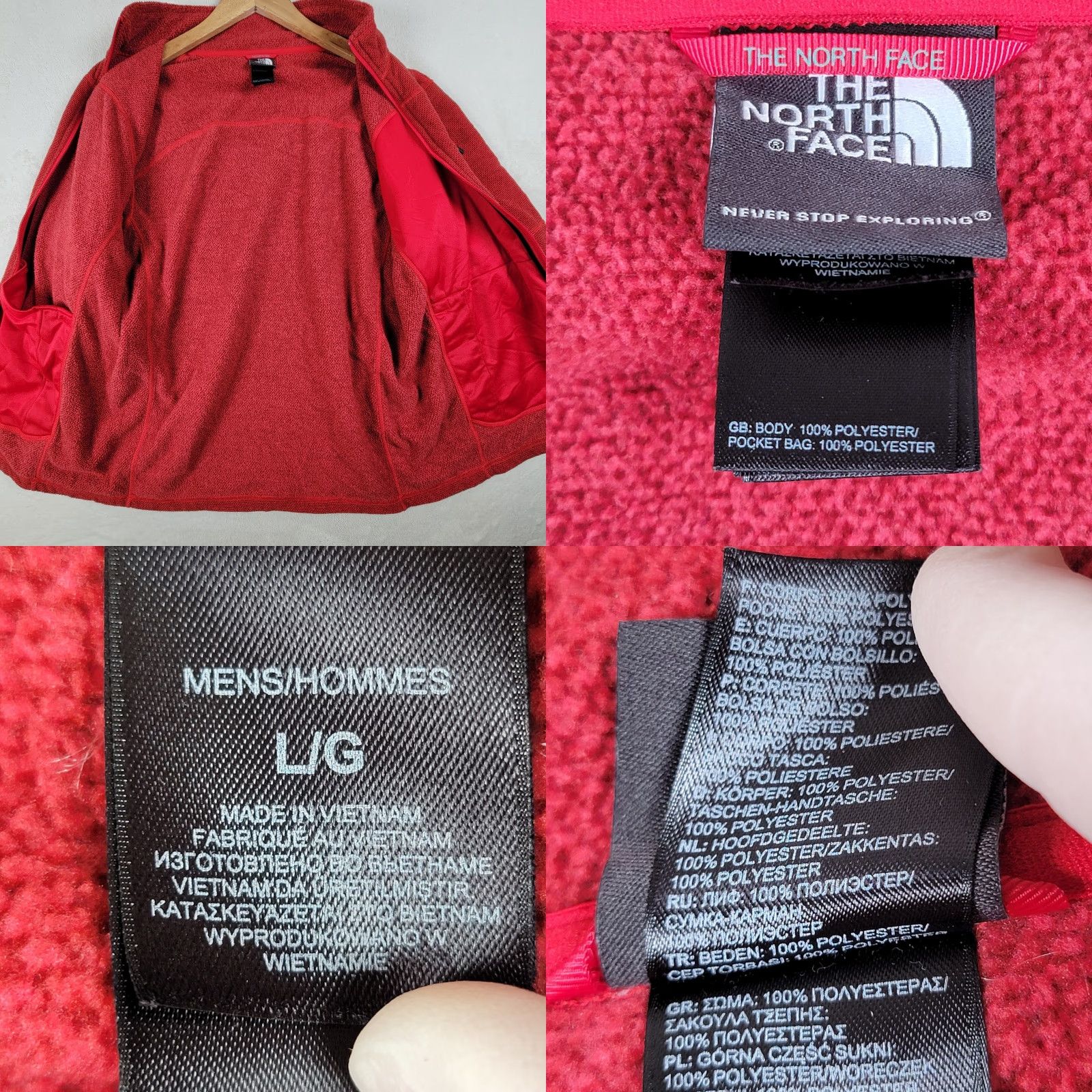 The North Face The North Face Red Full Zipup Jacket Men L Red Full Zip Jacket Size US L / EU 52-54 / 3 - 9 Thumbnail