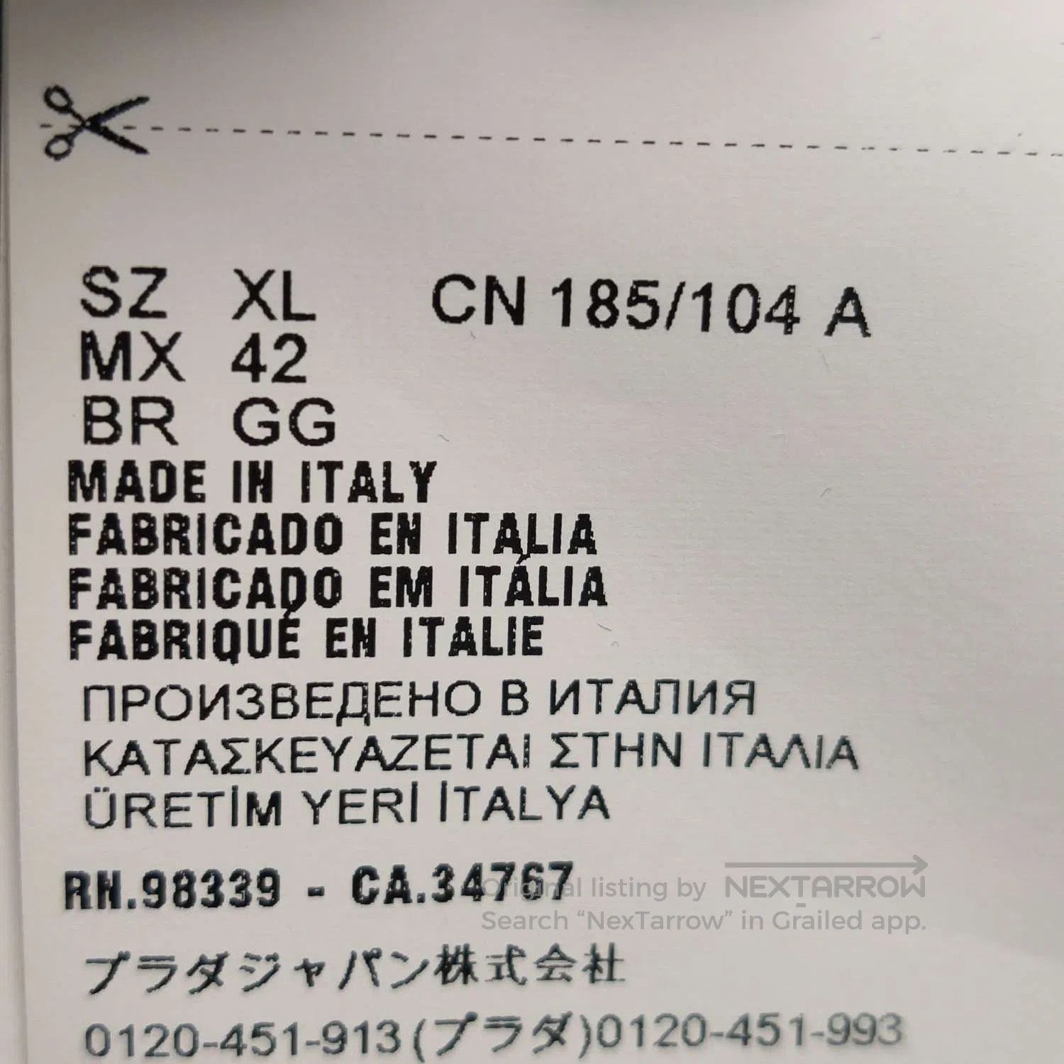 Prada Prada Cotton. Size US XL / EU 56 / 4 - 5 Thumbnail
