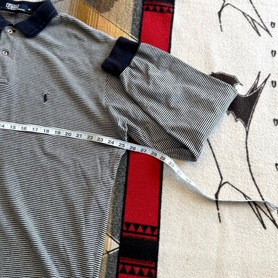 Polo Ralph Lauren Vintage Polo Ralph Lauren Mens Size XL Striped Black Gray Size US XL / EU 56 / 4 - 5 Thumbnail