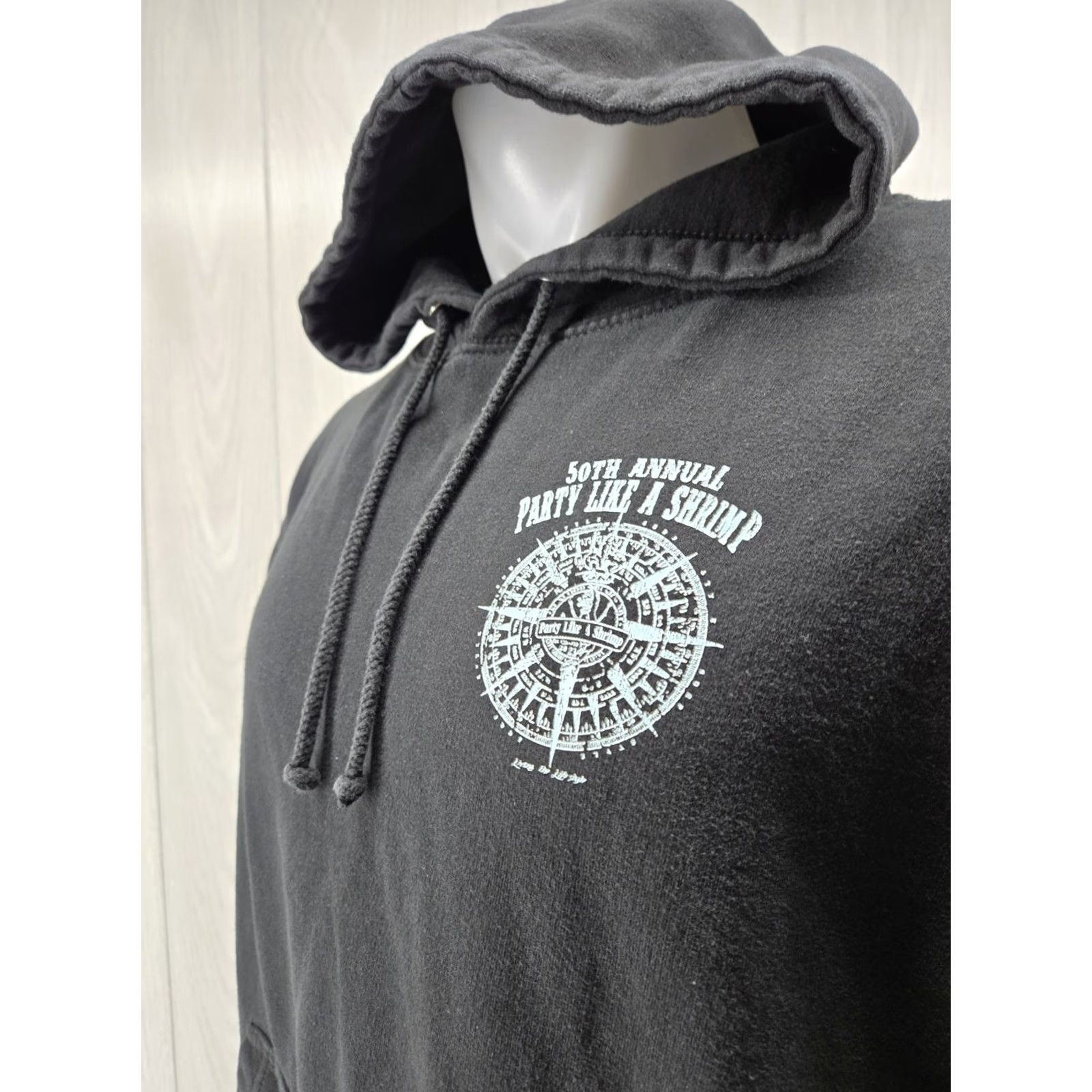 Shrimps 50th Annual 2023 Party Like A Shrimp Hoodie Black Large Men Shirts Tshirt Graphic Print Long Sleeve Vintage No N/A Size US L / EU 52-54 / 3 - 6 Thumbnail