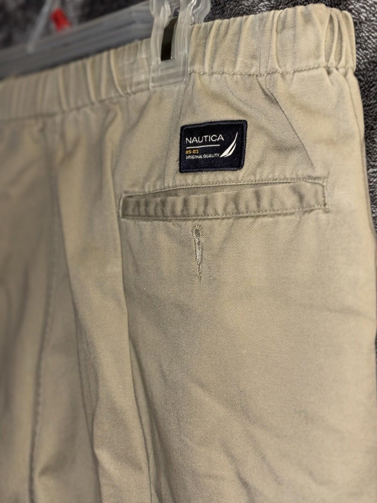 Nautica Nautica Clipper Mens L Khaki Elastic Waist Shorts Relax Fit Size US 34 / EU 50 - 3 Thumbnail