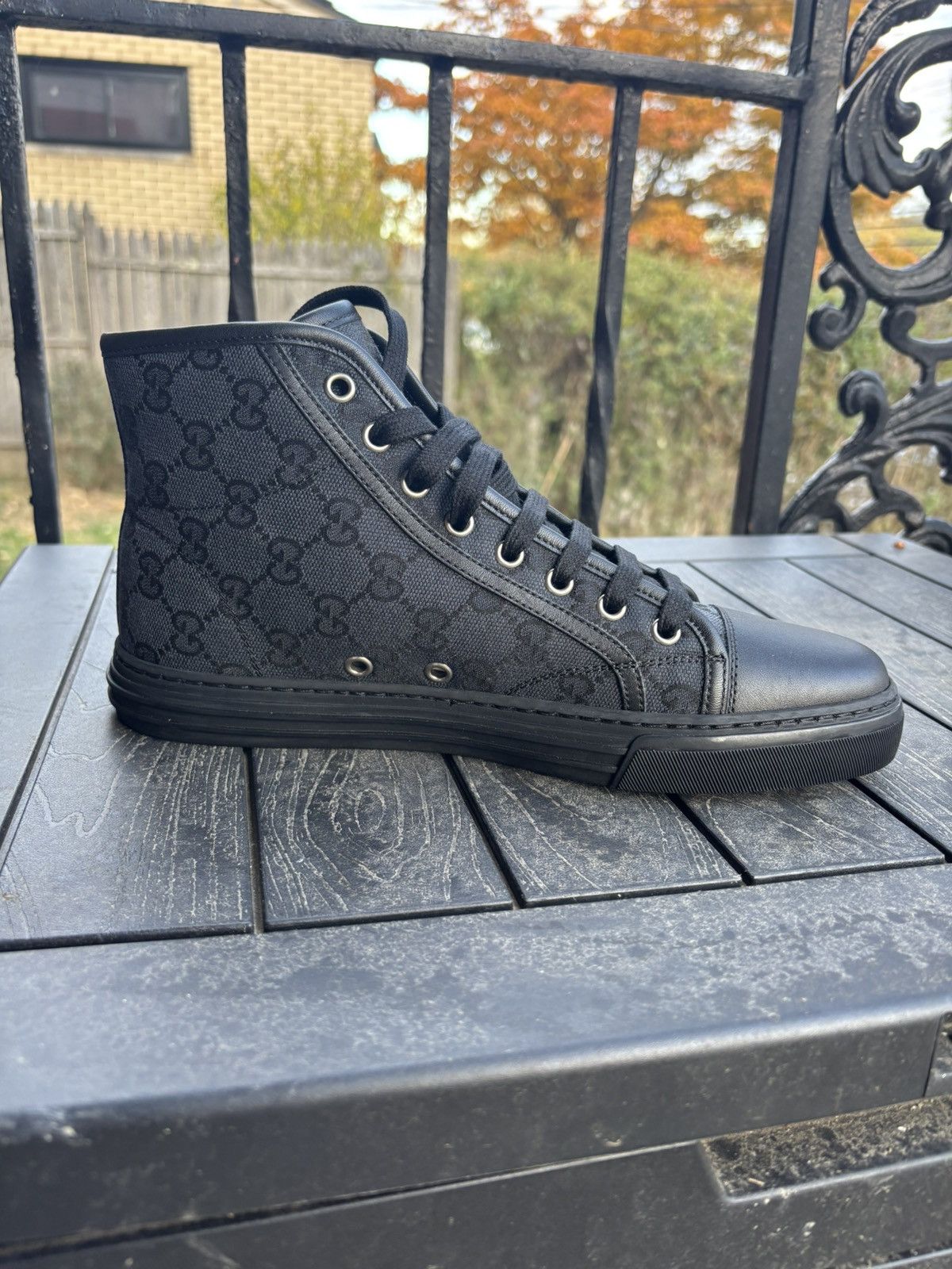 Gucci Gucci GG canvas & leather high tops Size US 5.5 / EU 38 - 2 Thumbnail