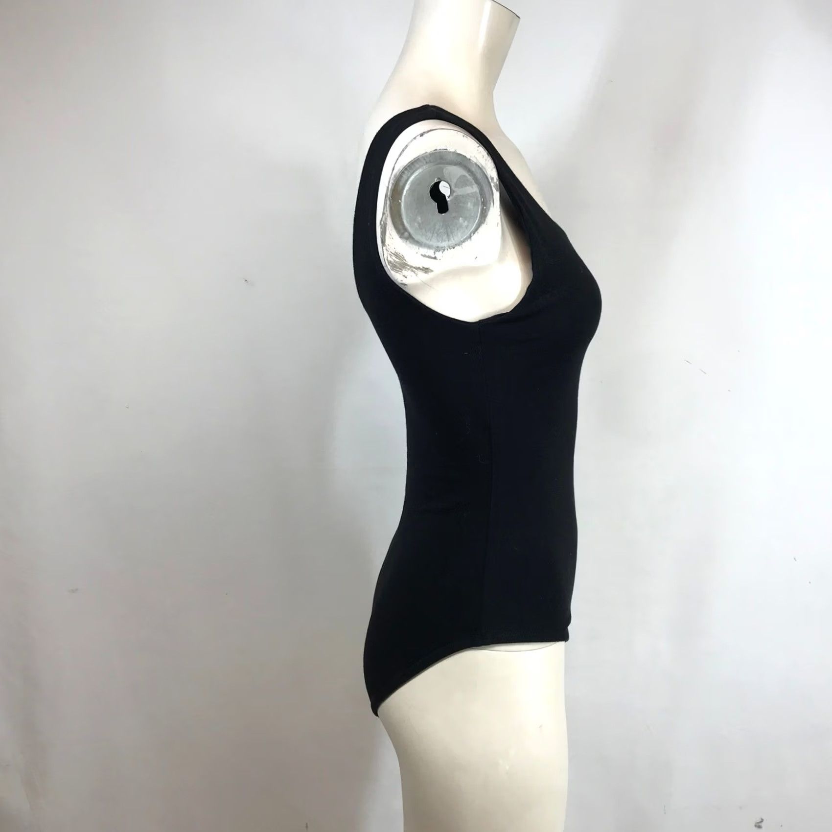 Vintage Pact Bodysuit Sleeveless Scoop Neck Black L Women Size L / US 10 / IT 46 - 4 Thumbnail