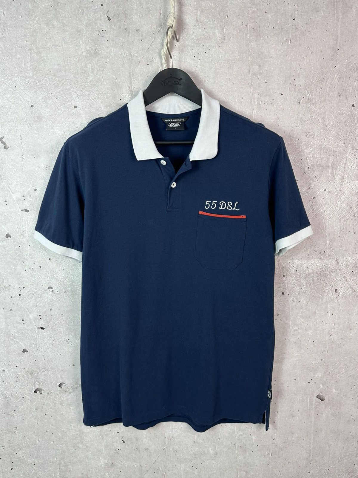 Diesel Diesel 55 Navy Blue Cotton Short Sleeve Men’s Polo Size US L / EU 52-54 / 3 - 1 Thumbnail