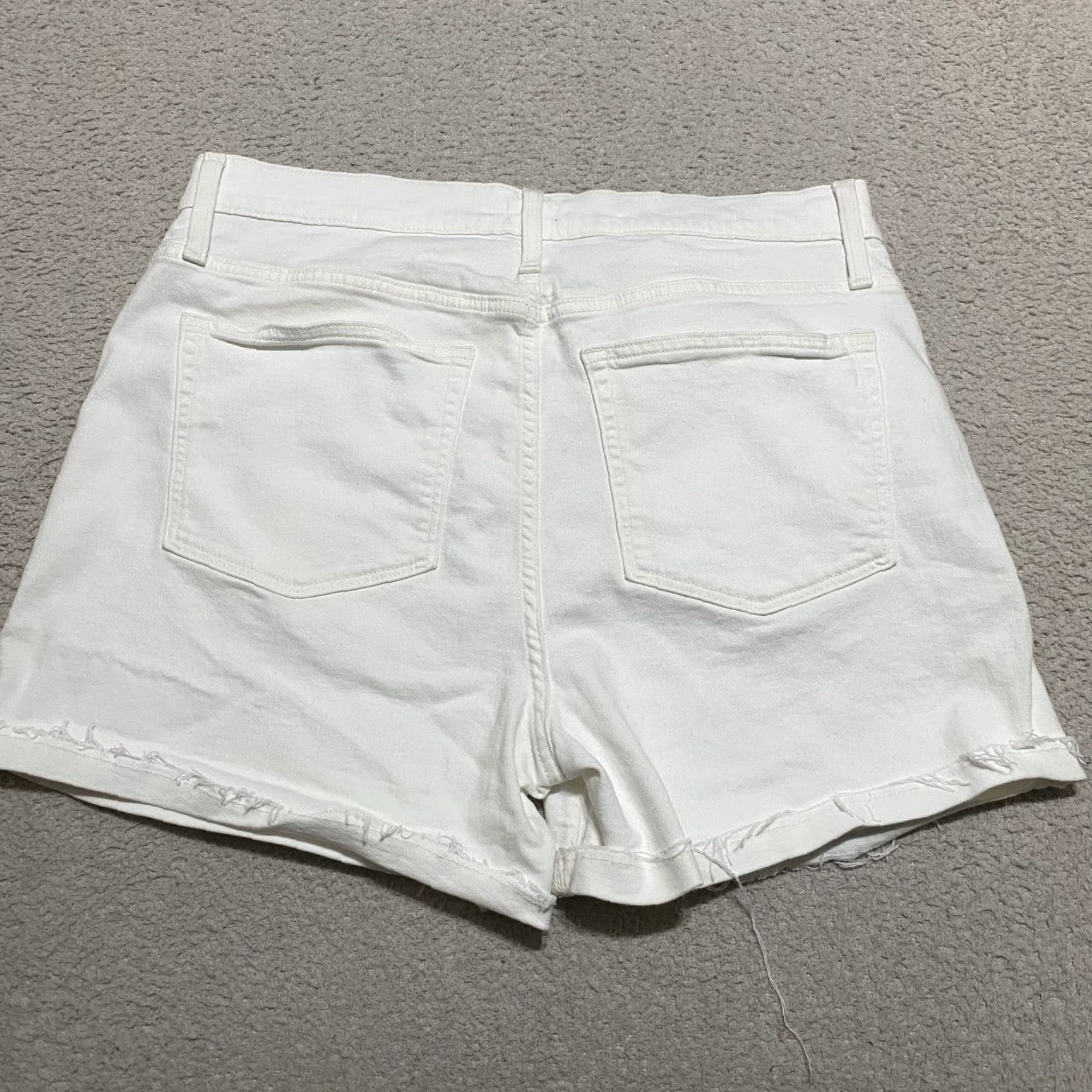 J.Crew J.CREW White Denim Cut-Off Shorts Womens 4 inseam 32 Regular High Rise Cotton Spandex Beach Casual Summer Vintage No 90s? Size 24" / US 00 / IT 34 - 2 Thumbnail