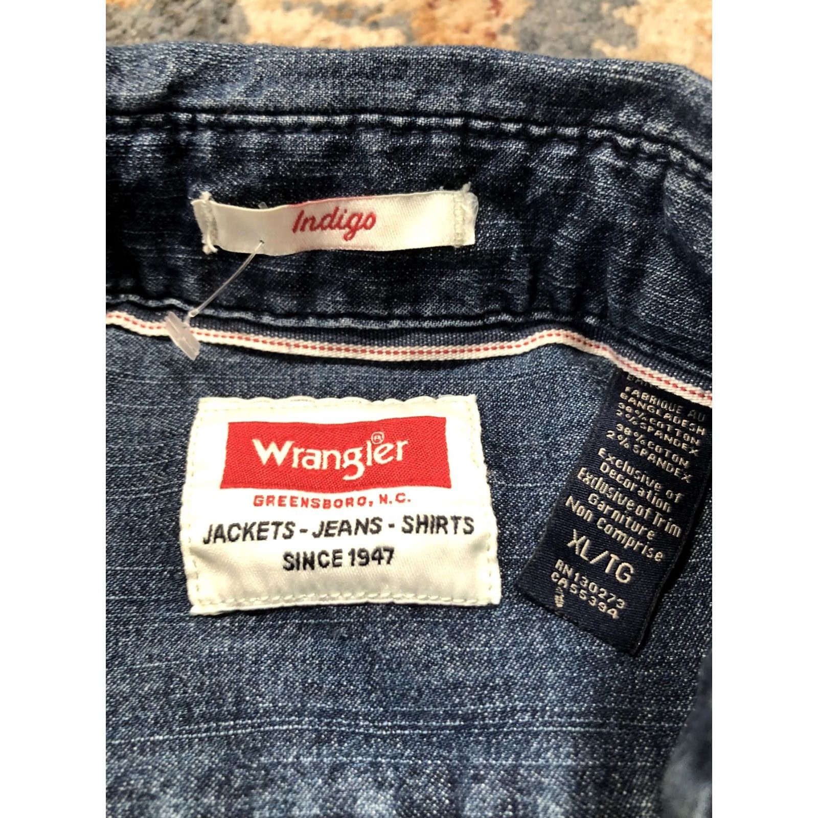 Wrangler VINTAGE Wrangler Shirt Mens XL Blue Denim Western Snap Front Long Sleeve Indigo Size US XL / EU 56 / 4 - 7 Thumbnail