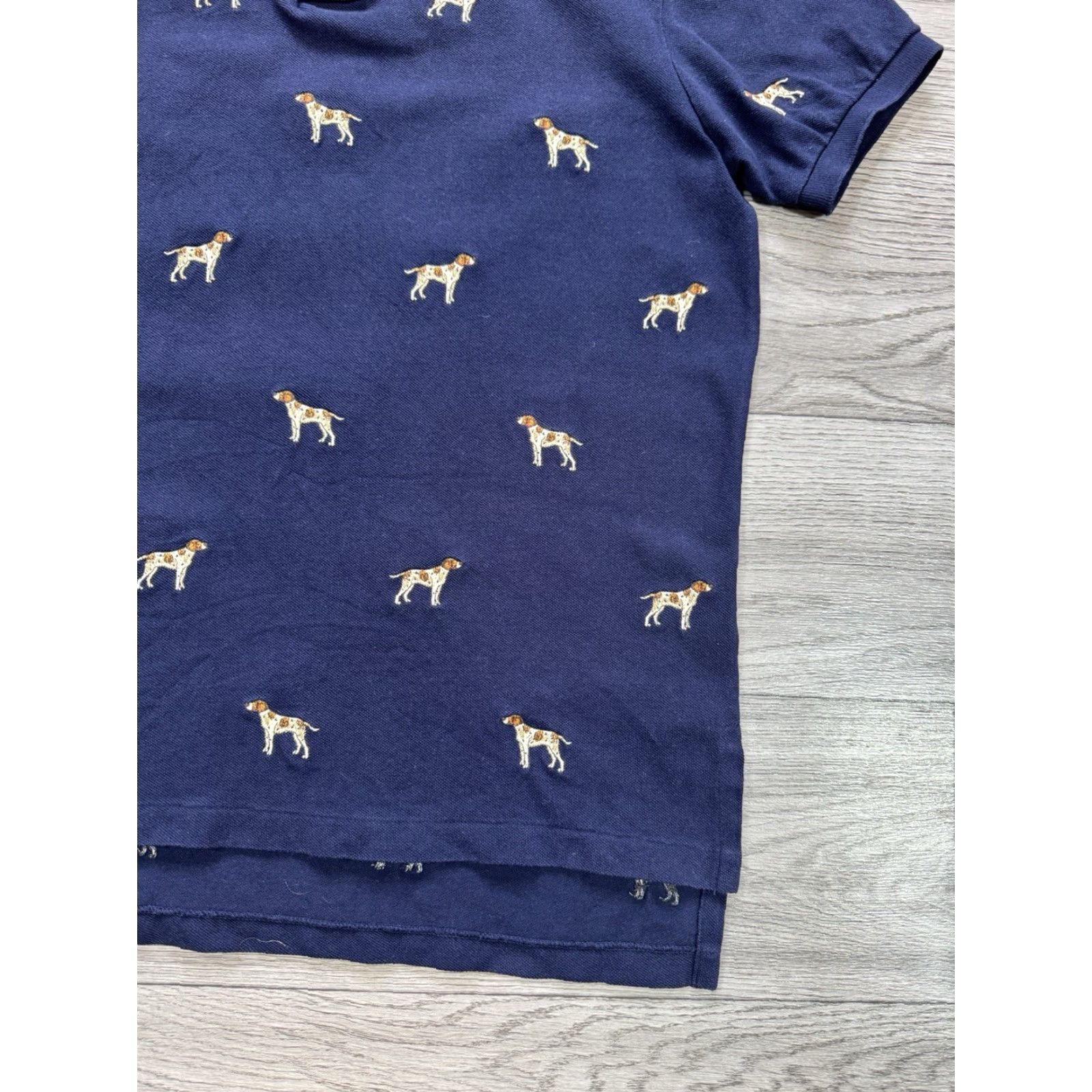 Polo Ralph Lauren VINTAGE Polo Ralph Lauren Custom Fit Embroidered Dog Navy Blue Polo Men's M Size US M / EU 48-50 / 2 - 5 Thumbnail