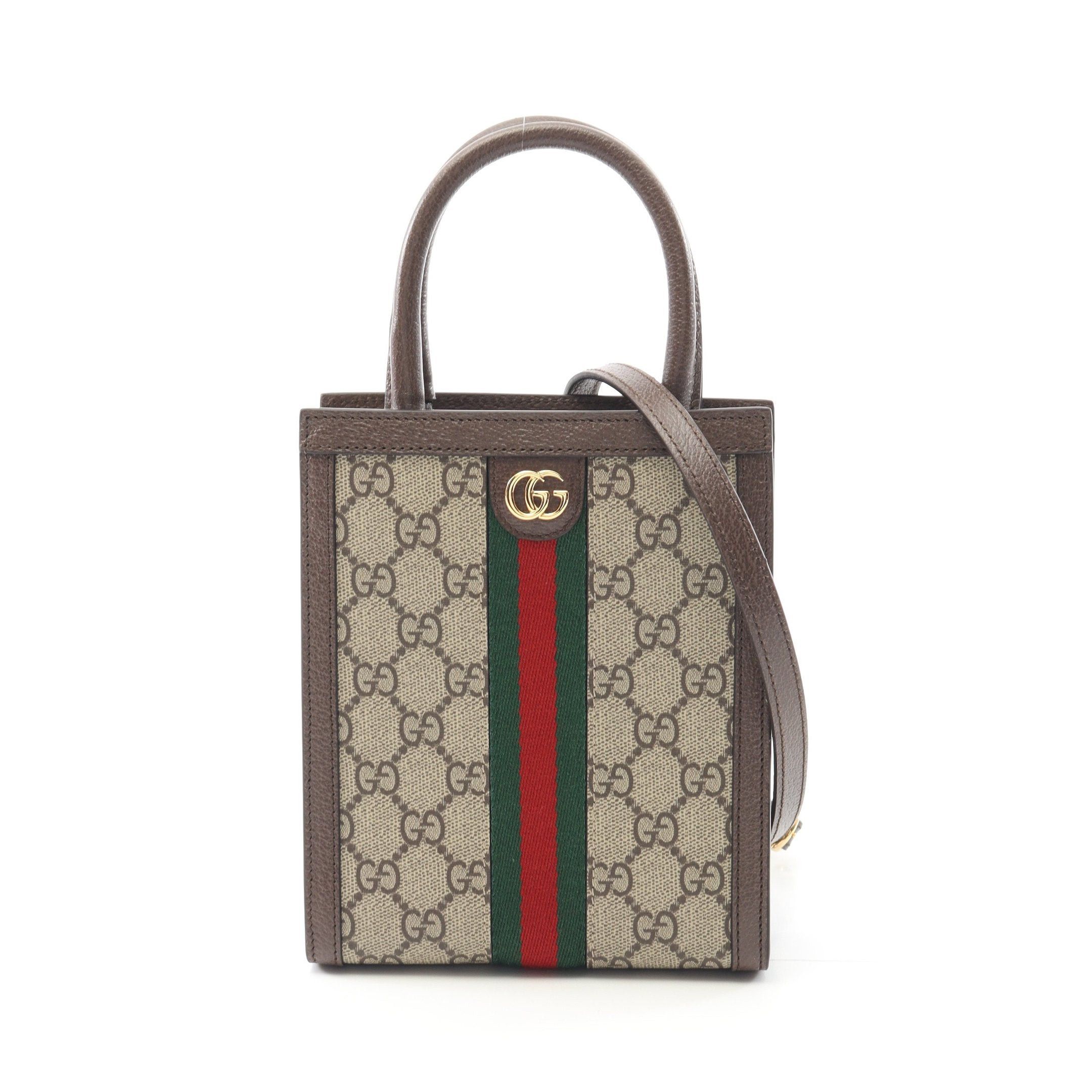 Gucci Gucci Ophidia Gg Supreme Super Mini Bag Handbag Leather Beige Dark Brown Multicolor Size ONE SIZE - 1 Thumbnail