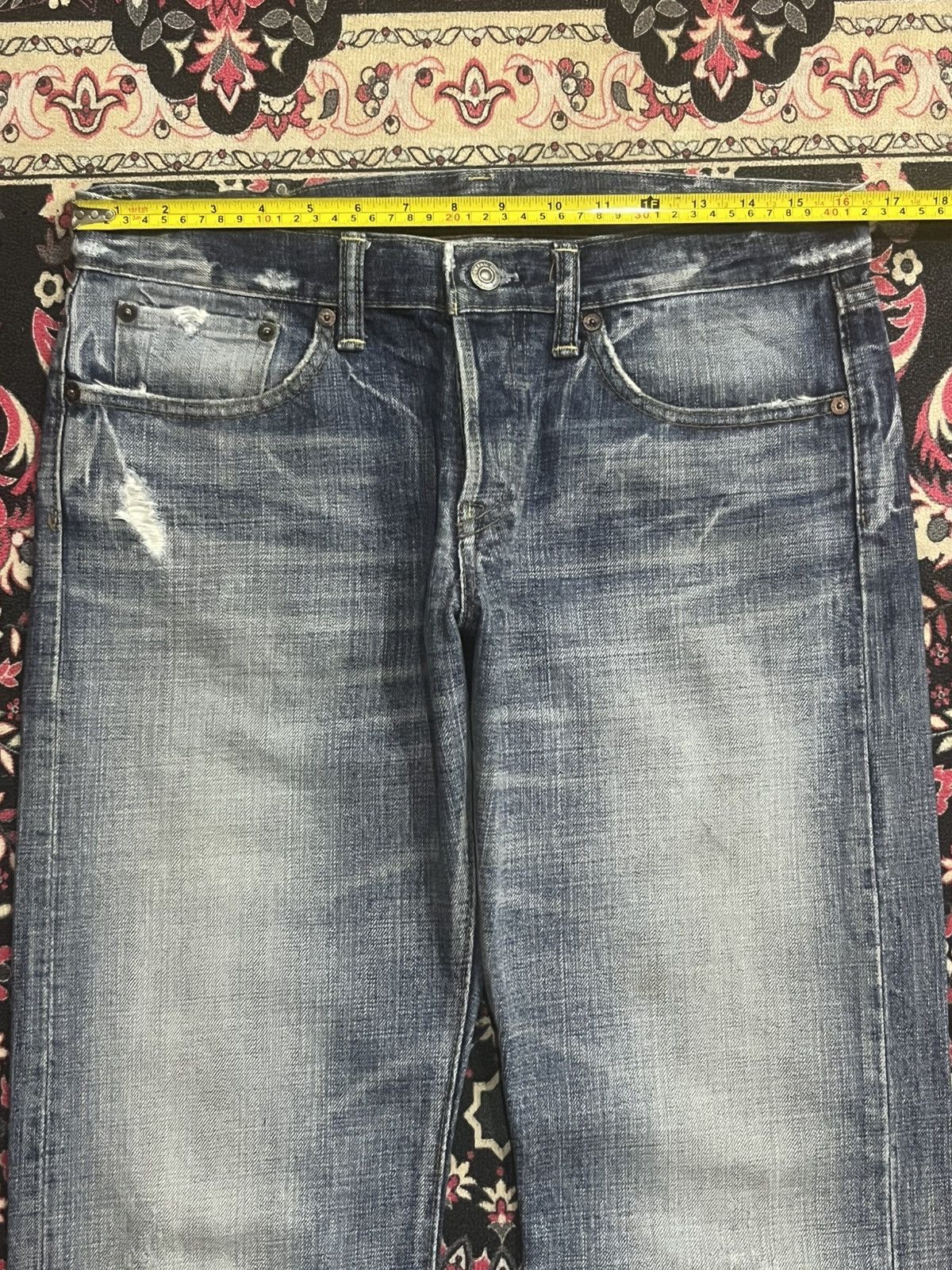 Eternal Vintage Japanese Brand Eternal Blue Faded Washed Slash Jeans Size US 32 / EU 48 - 15 Thumbnail