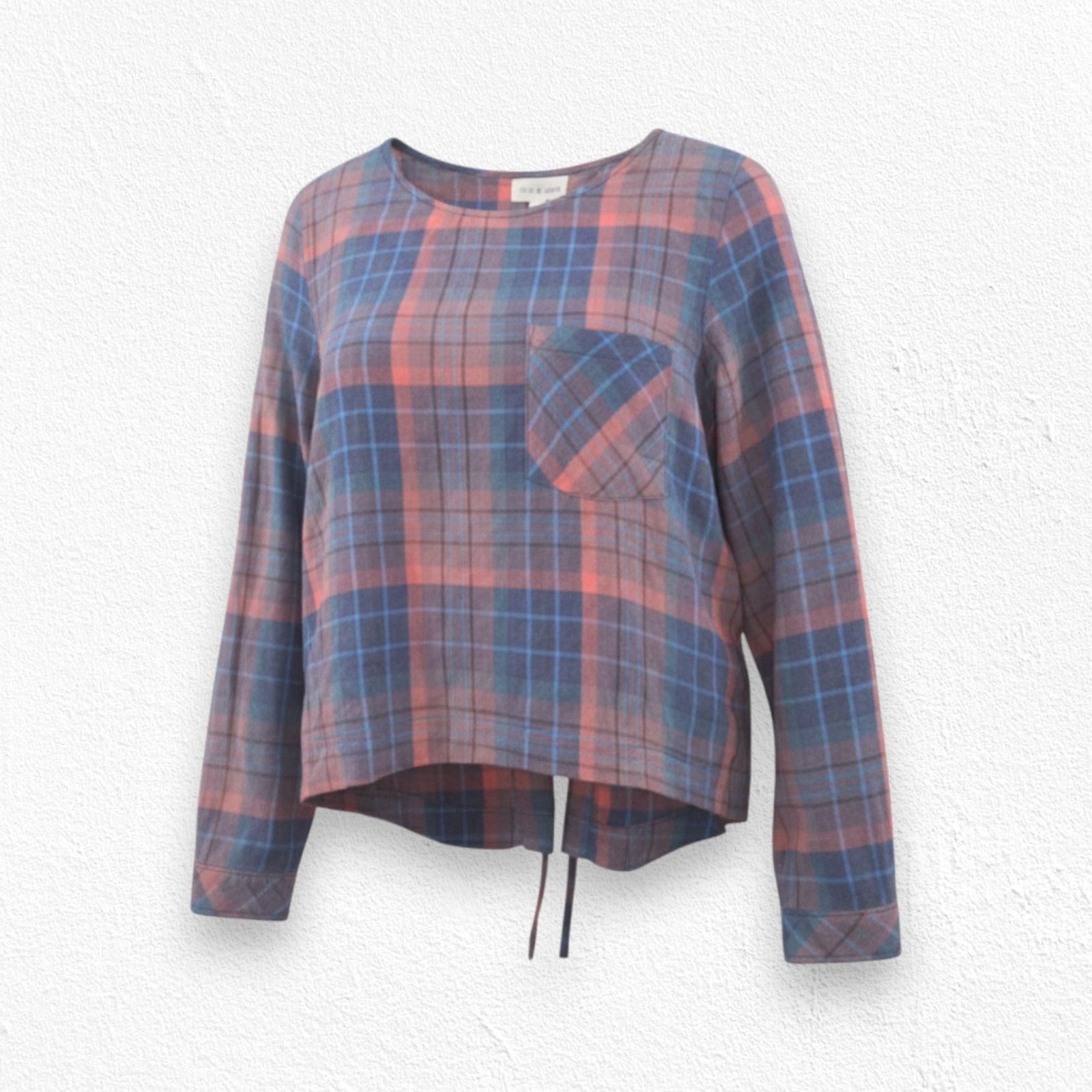 Other Cloth & Stone Plaid Lace-Up Back Flannel Top Size Small Size S / US 4 / IT 40 - 1 Thumbnail