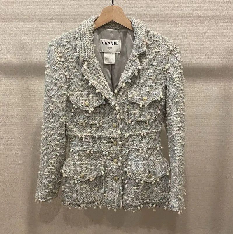 Chanel Chanel Light Blue Silk Women's Cardigan 0089 Size ONE SIZE - 1 Thumbnail