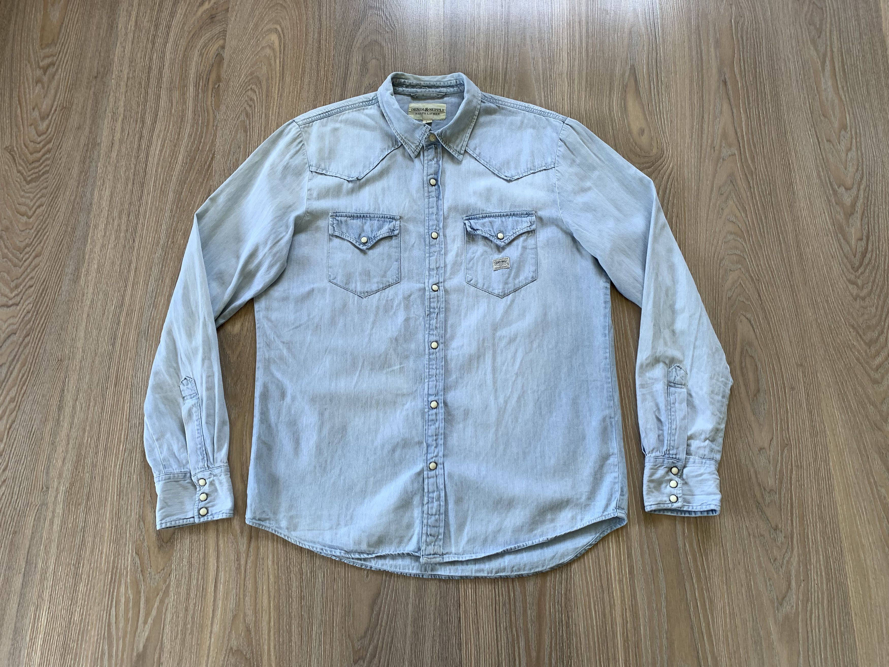 Denim & Supply Ralph Lauren × Polo Ralph Lauren × Ralph Lauren Vintage Denim Supply Ralph Lauren Denim Button Shirt Size US L / EU 52-54 / 3 - 1 Thumbnail