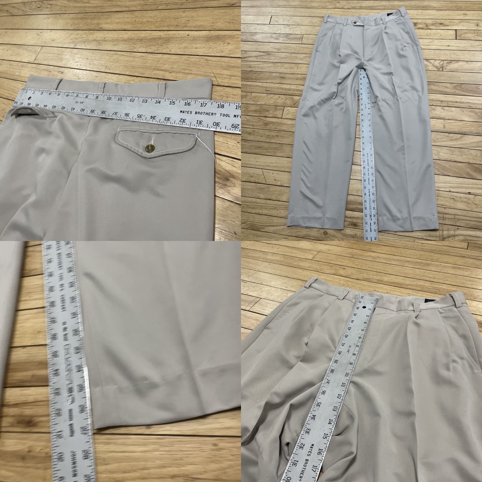 Izod VINTAGE Izod Men 34x28 Pleated Golf Pants Chino Beige Khaki Light 90s Logo Preppy Retro Classic Golf Pant Shirt? Size US 34 / EU 50 - 8 Thumbnail