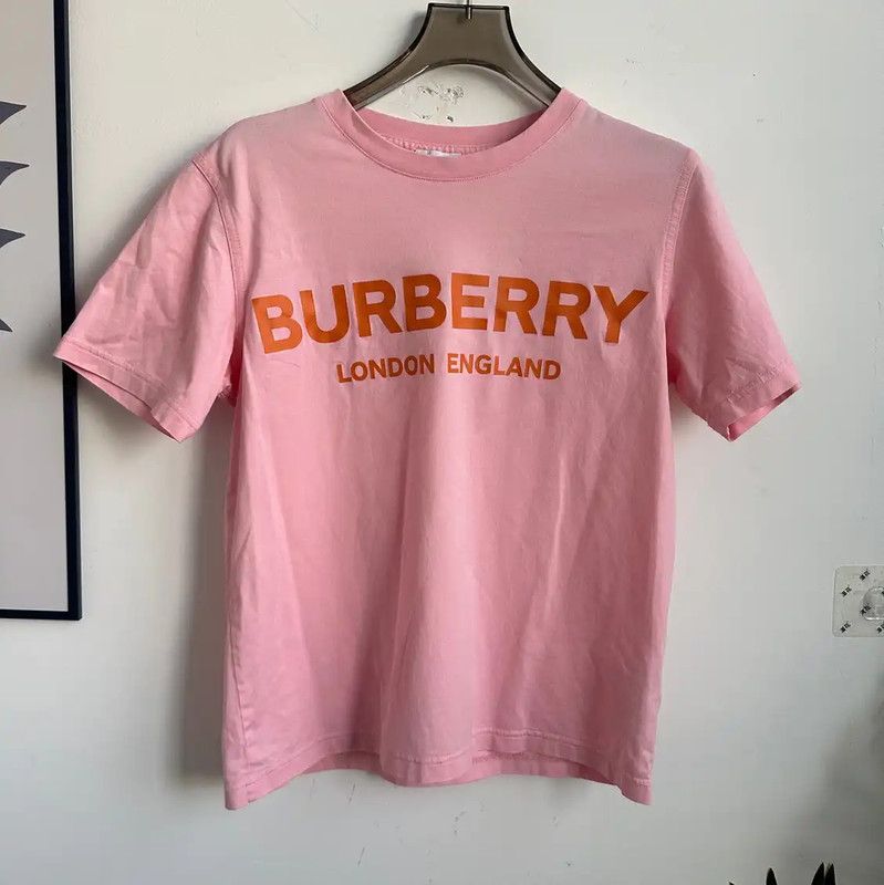Burberry Burberry Pink Cotton Logo T-Shirt for Women Size S / US 4 / IT 40 - 1 Thumbnail