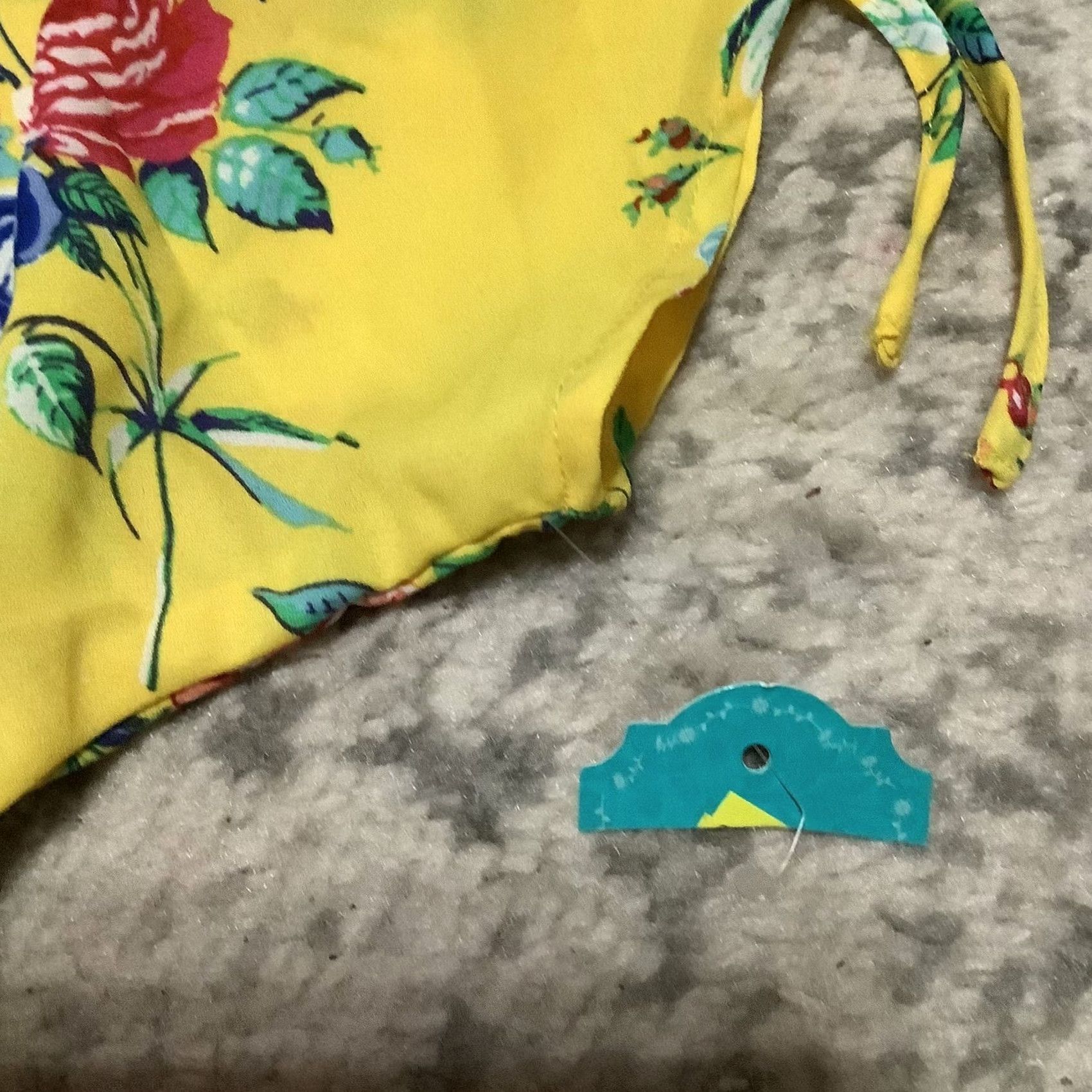 Vintage Pioneer Woman Blouse Dolman Sleeve Women M Yellow Floral 100% Polyester V-Neck Pullover Casual Modern Size M / US 6-8 / IT 42-44 - 3 Thumbnail