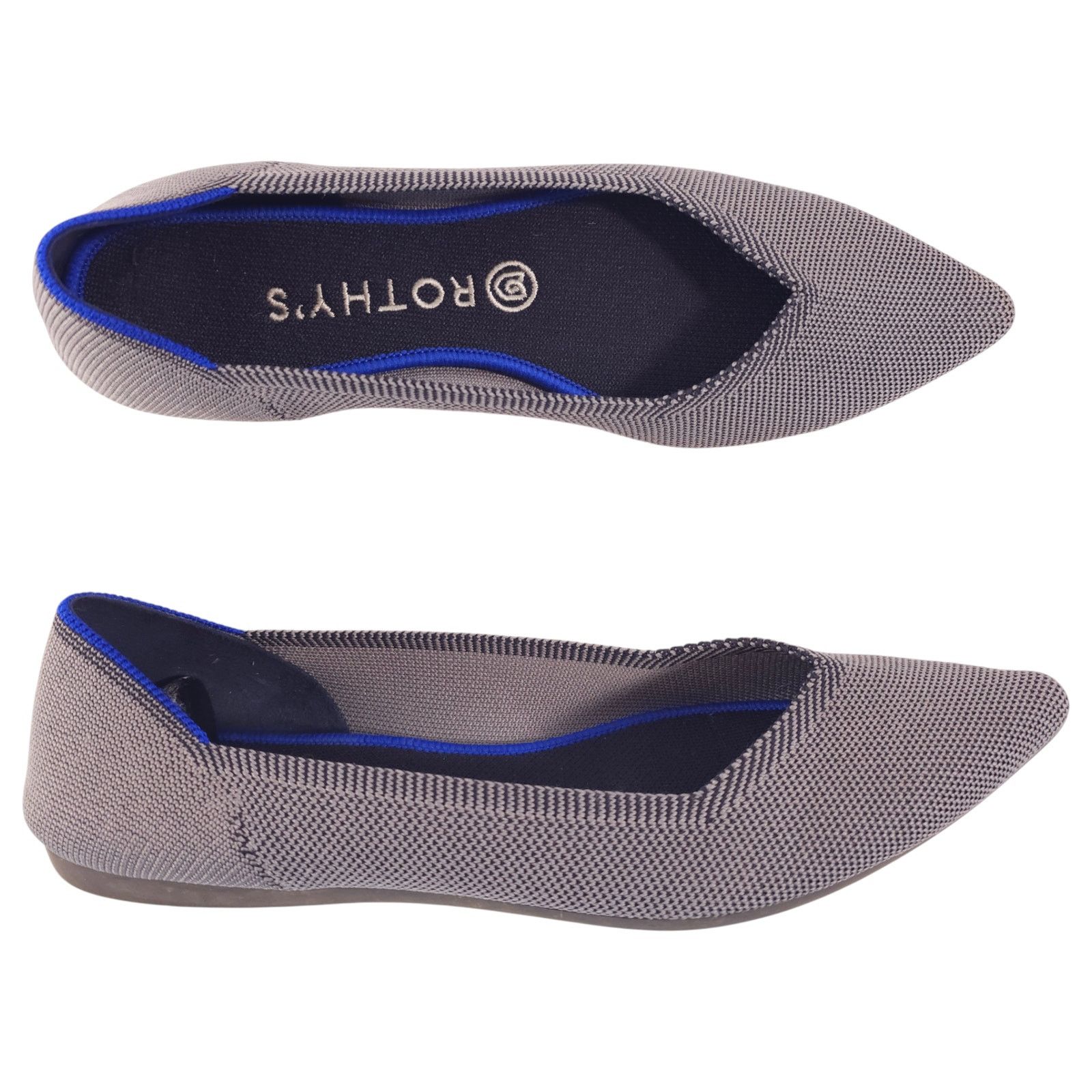 Other Rothy's The Point Pointed Toe Flats Cloud Grey Birdseye 9.5 Size US 9.5 / IT 39.5 - 2 Thumbnail