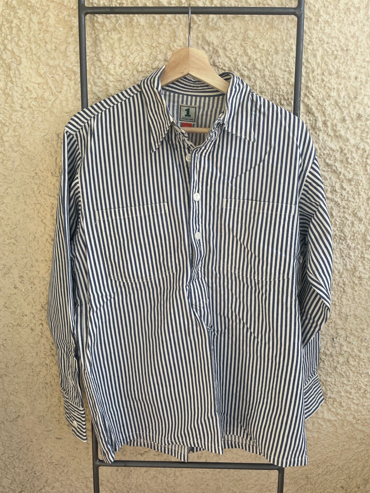 Sugar Cane Sugar Cane stripe pullover work shirt Size US M / EU 48-50 / 2 - 1 Thumbnail