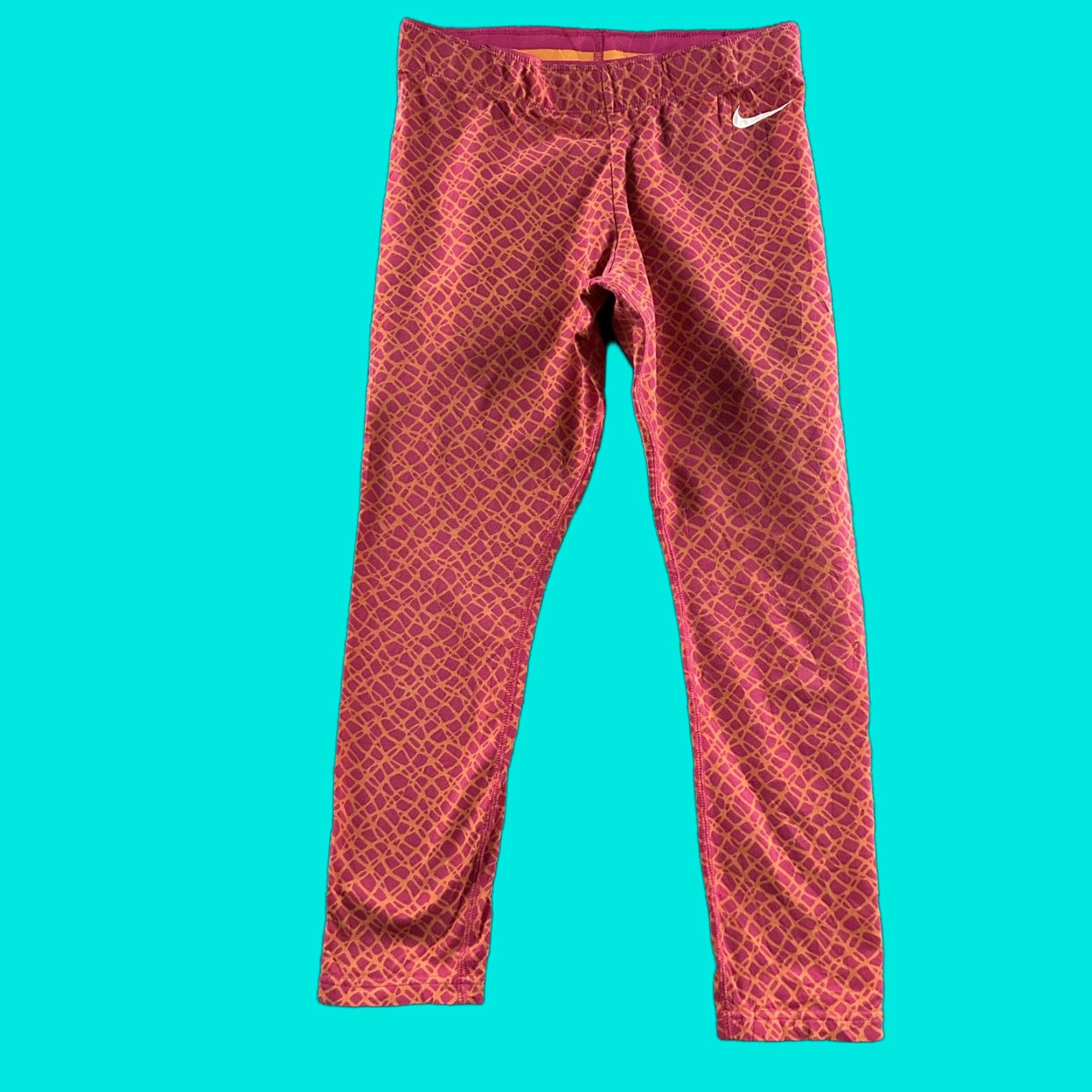 Nike Nike Womens Leggings Pink Size Small Pull On Cropped Stretch Cotton Blend Size 28" / US 6 / IT 42 - 1 Thumbnail