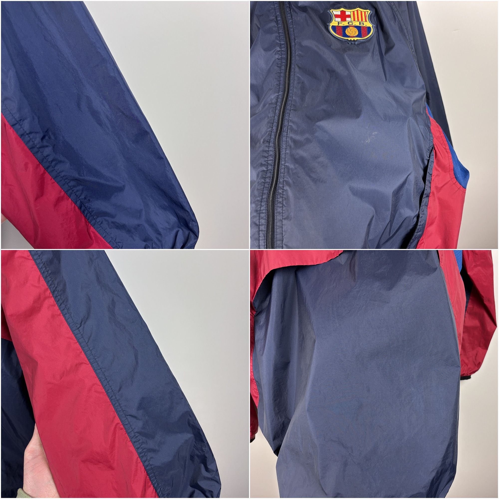 Nike × Vintage Vintage 00s Nike Team FC Barcelona Light Jacket Windbreaker Size US XL / EU 56 / 4 - 7 Thumbnail