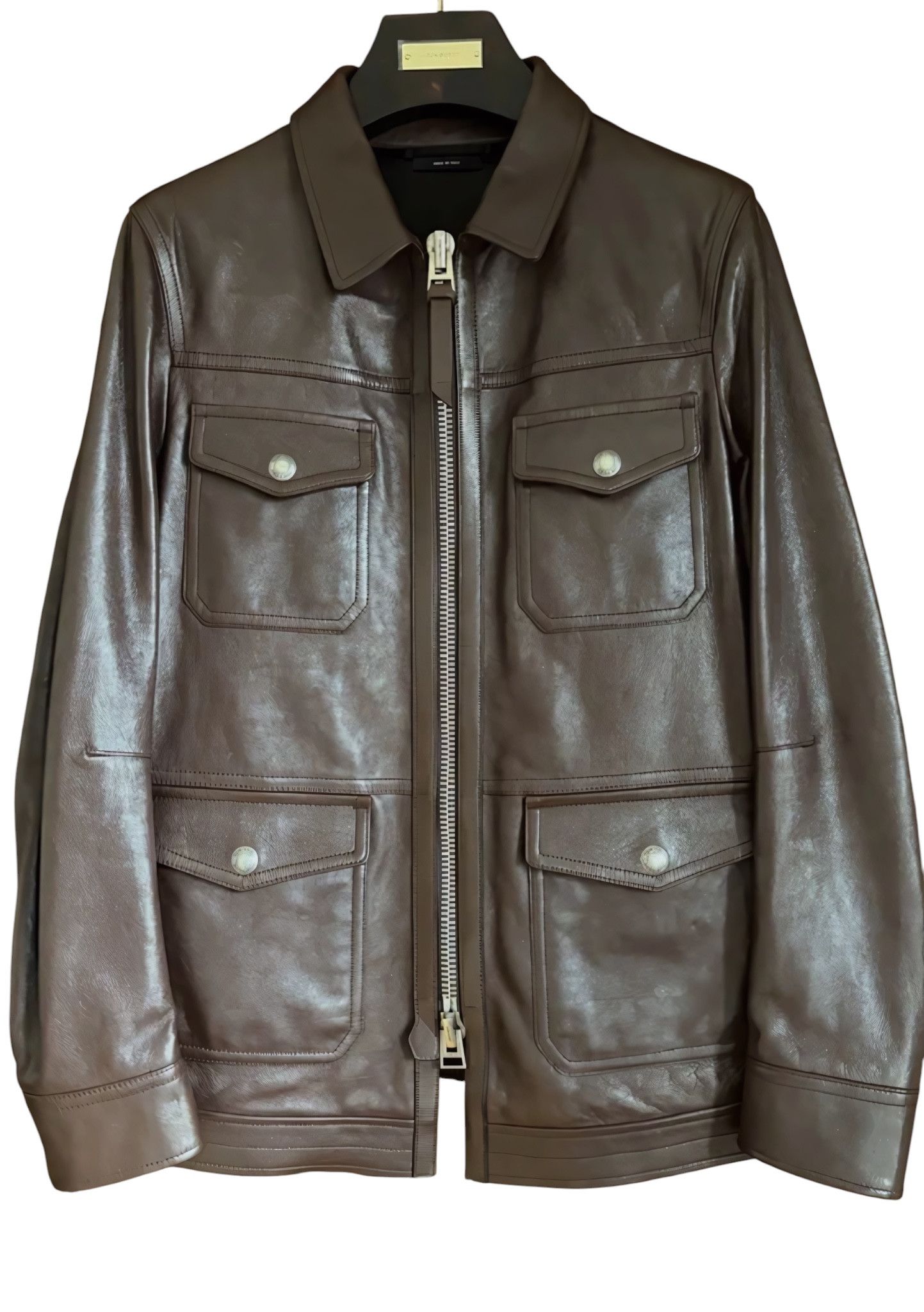 Tom Ford CALFSKIN LEATHER HEAVY JACKET Size US M / EU 48-50 / 2 - 1 Thumbnail