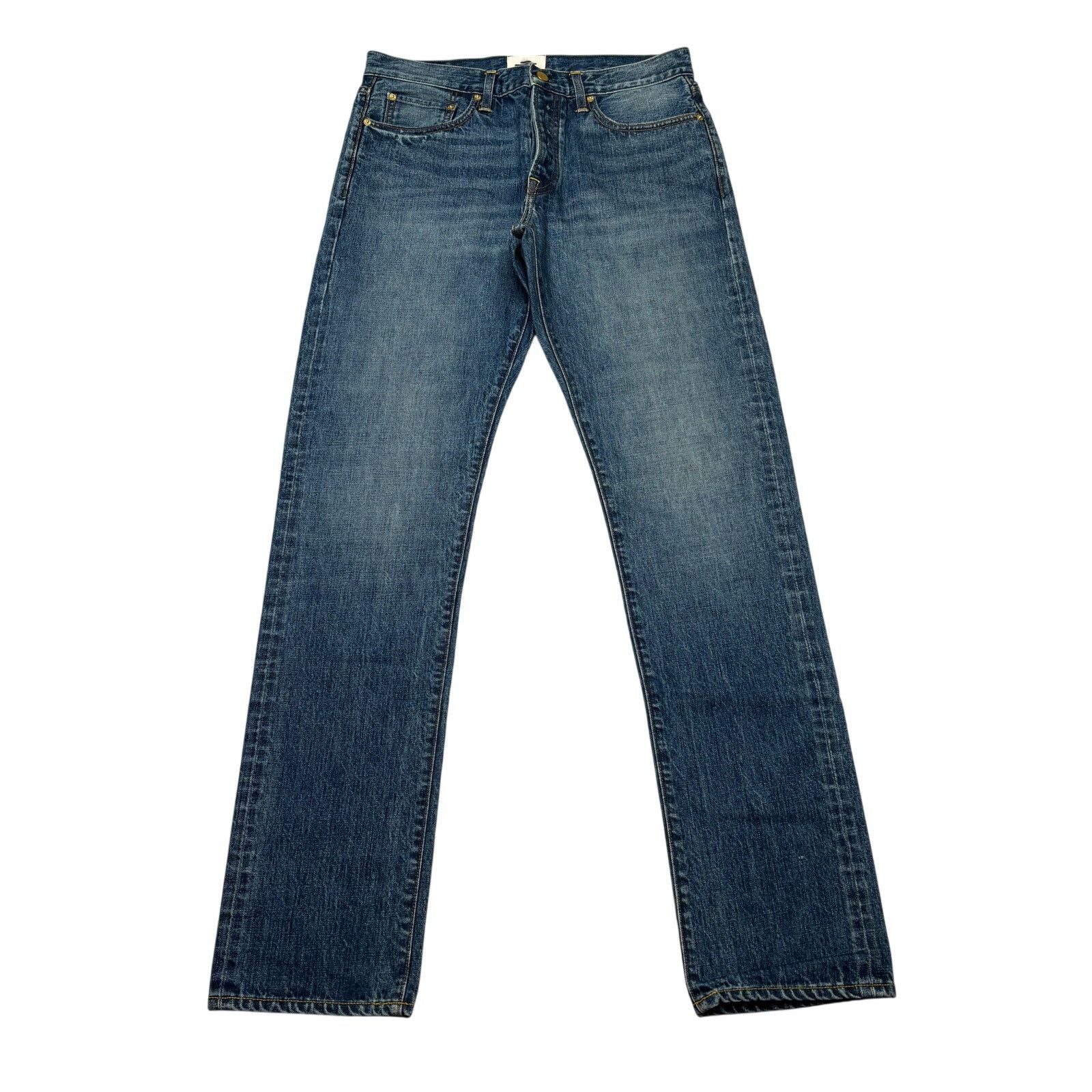 Sid Mashburn $295 Sid Mashburn Slim Straight Jeans Selvedge 33x34 Size US 33 - 1 Thumbnail