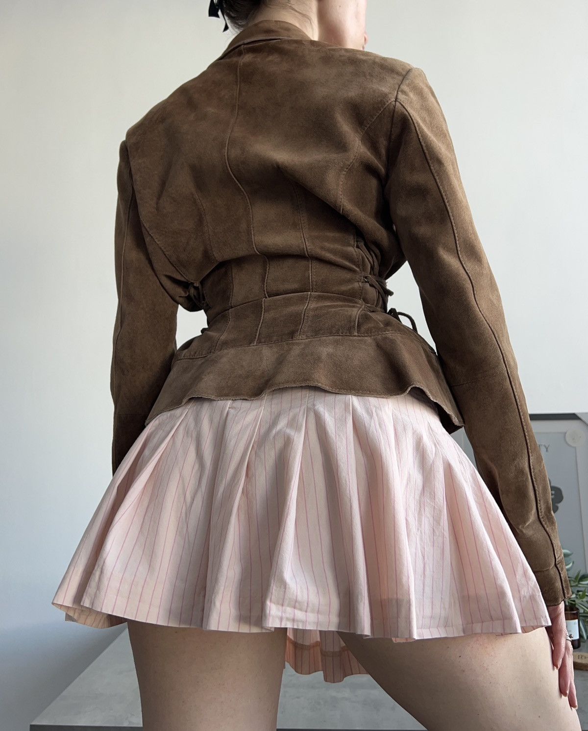 Japanese Brand × Vintage Suede Beautiful Rare Vintage Leather Jacket Brown Y2K Size S / US 4 / IT 40 - 4 Thumbnail