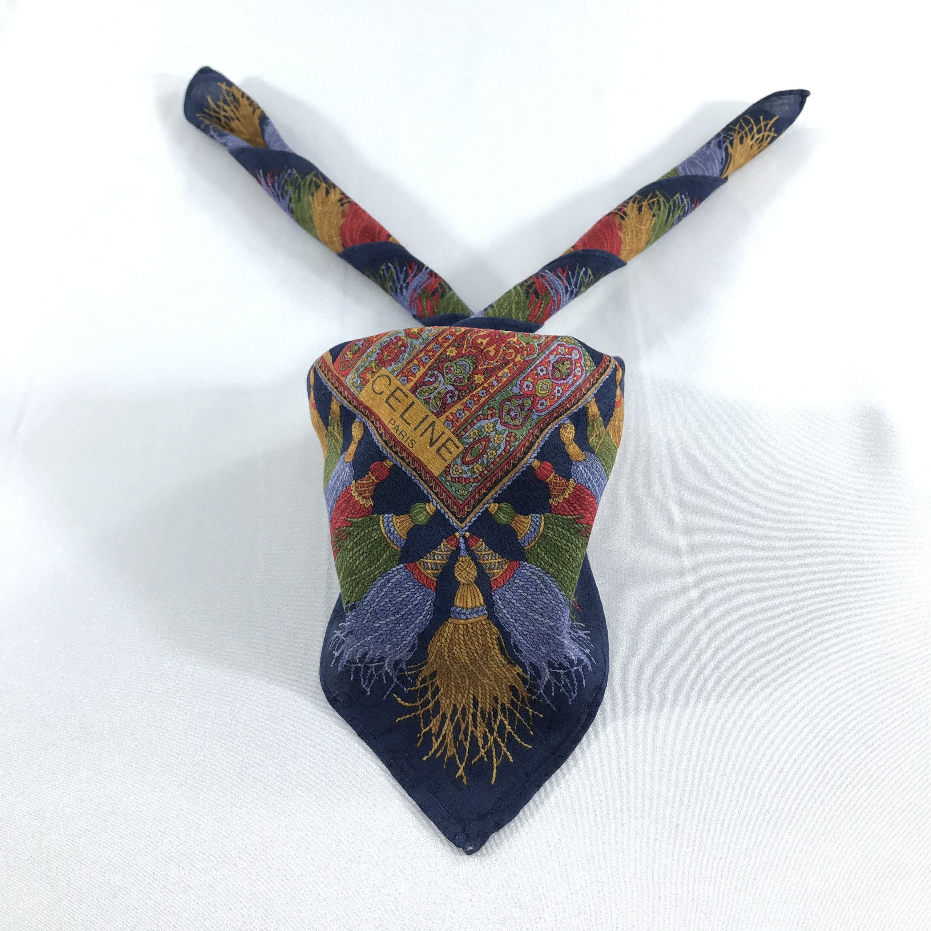 image of Celine Book Shelves Handkerchief Neckerchief Bandana H799, Men's