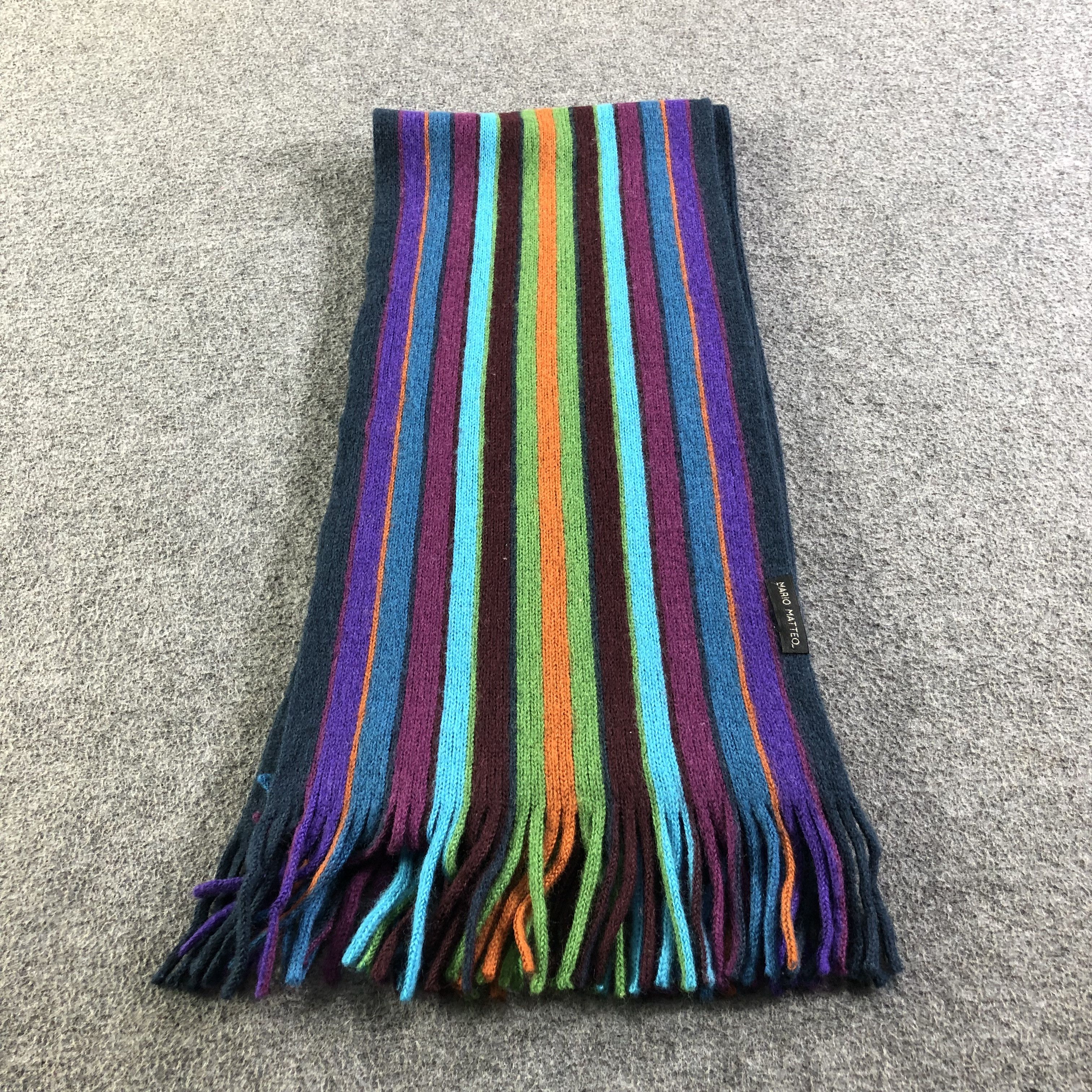 Mario Matteo Mario Matteo Striped Wool Scarf Muffler Neckwear V2110 Size ONE SIZE - 2 Thumbnail