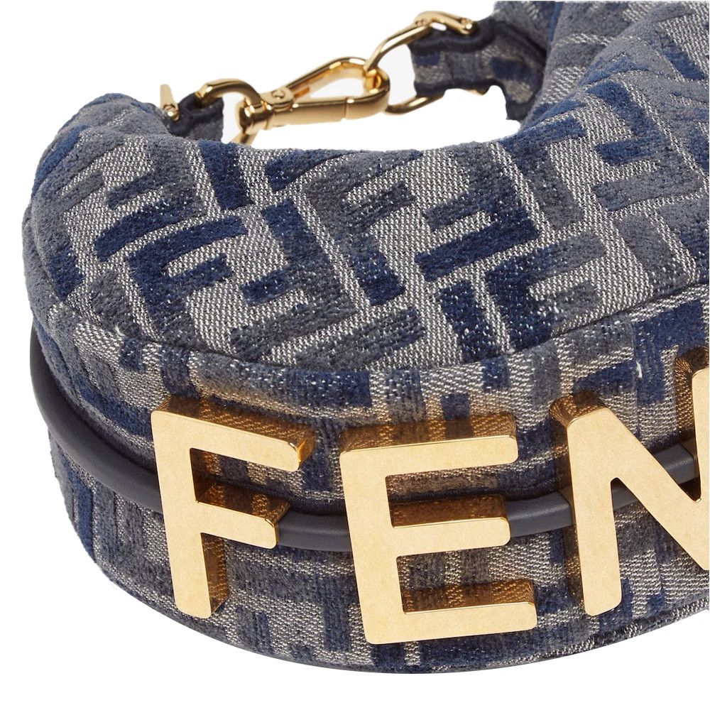 Fendi o1s1wg111025 Size: OS / Graphy Hobo Bag in Blue Size ONE SIZE - 3 Thumbnail