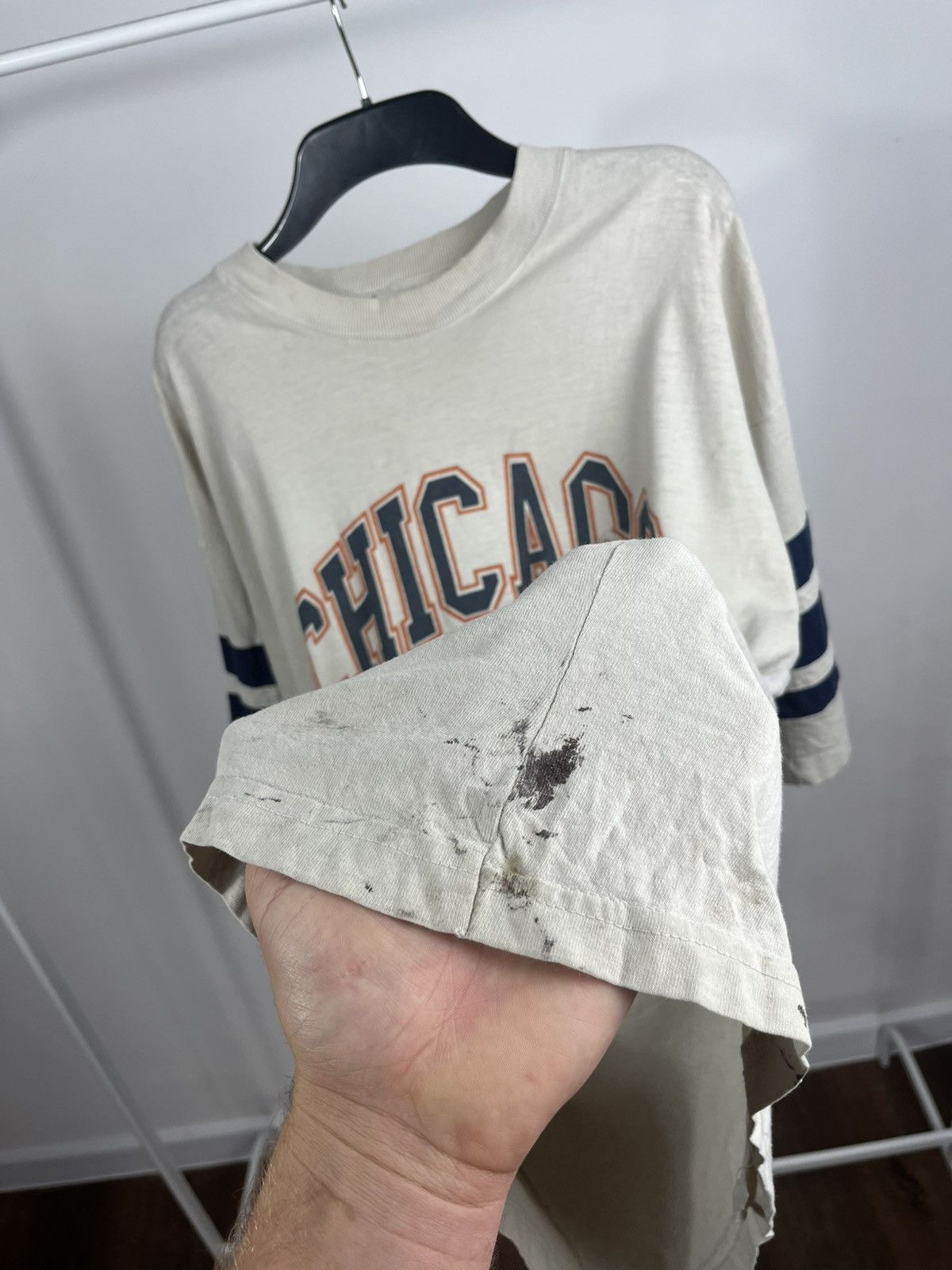 NFL Vintage 1990 Chicago Bears Distressed Football Shirt Size US M / EU 48-50 / 2 - 5 Thumbnail