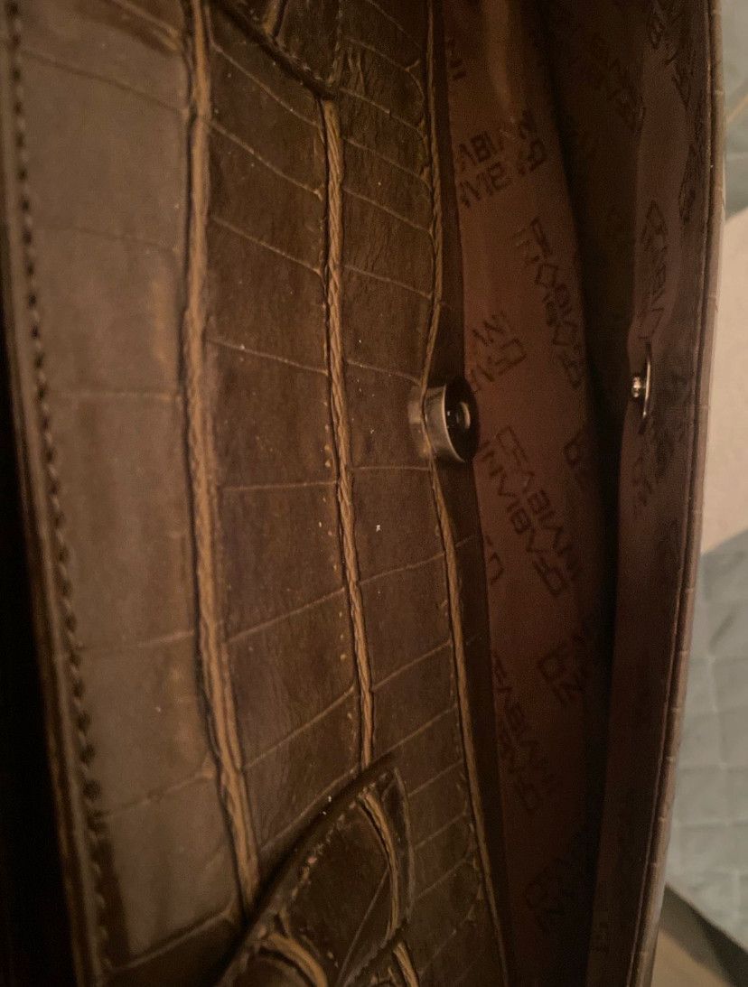 Other Vintage CHEVANI Genuine Leather Tote Bag Brown Croc-Embossed Size ONE SIZE - 8 Thumbnail