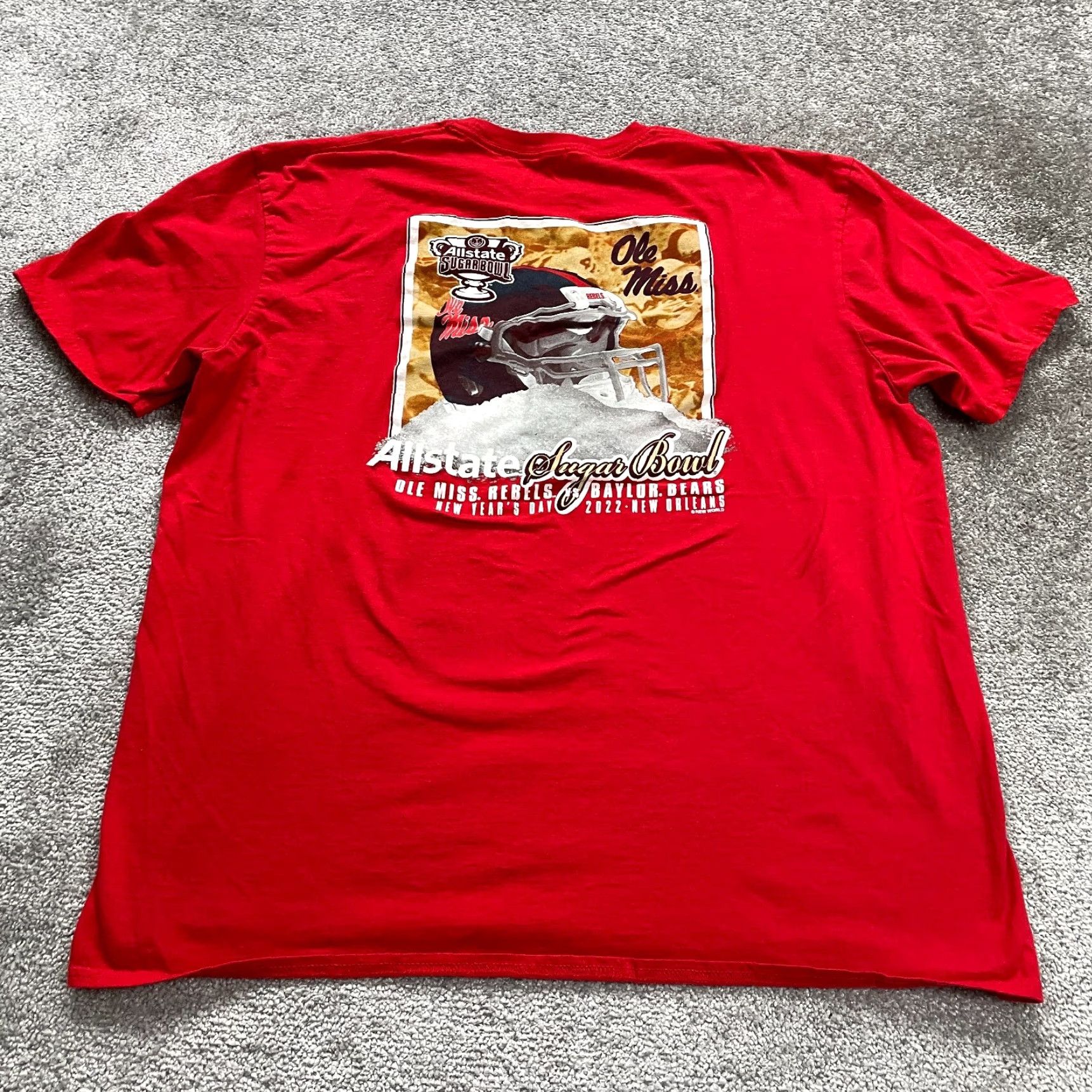 Gildan Gildan Softstyle Men’s 2XL T-Shirt Graphic Tee Crew Neck Short Sleeve Cotton Red Allstate Sugar Bowl Football Size US XXL / EU 58 / 5 - 2 Thumbnail