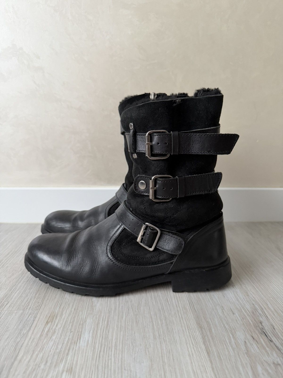 If Six Was Nine Artisan Black Harness High Guidi Vibe Leather Biker Boots Size US 9 / EU 42 - 8 Thumbnail