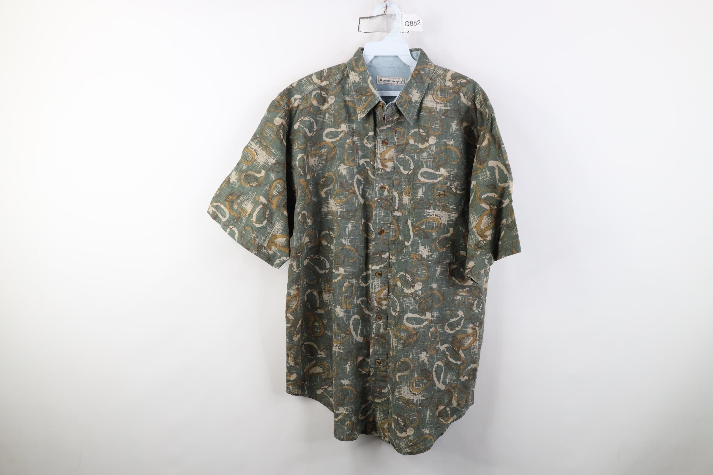 Vintage Vintage 90s Streetwear Baggy Abstract Paisley Button Shirt Size US M / EU 48-50 / 2 - 1 Thumbnail