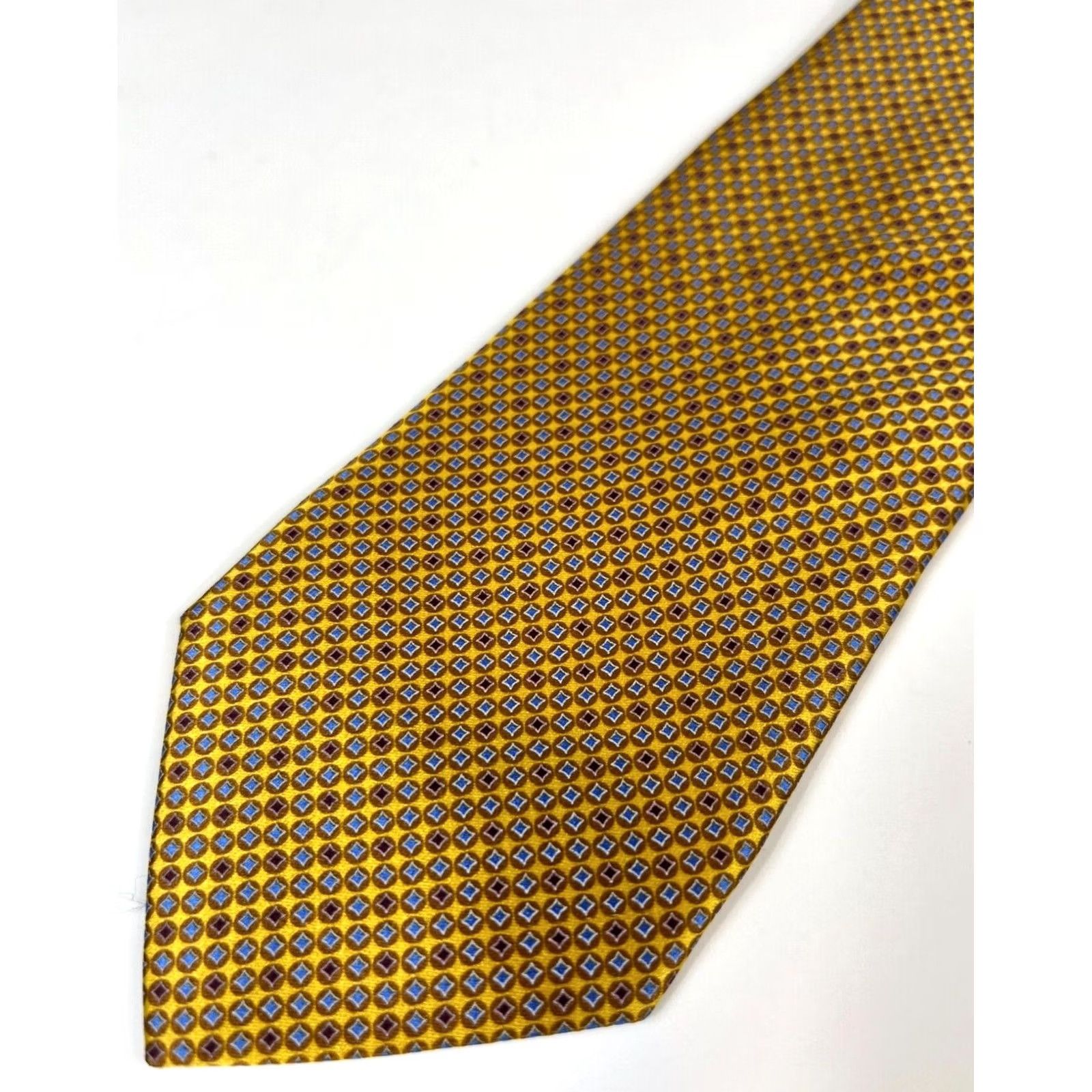 Ermenegildo Zegna Ermenegildo Zegna Silk Tie Men's Gold Made in Italy Long 61.25" 3.25" Wide Geometric 100% Silk v2 Size ONE SIZE - 5 Thumbnail