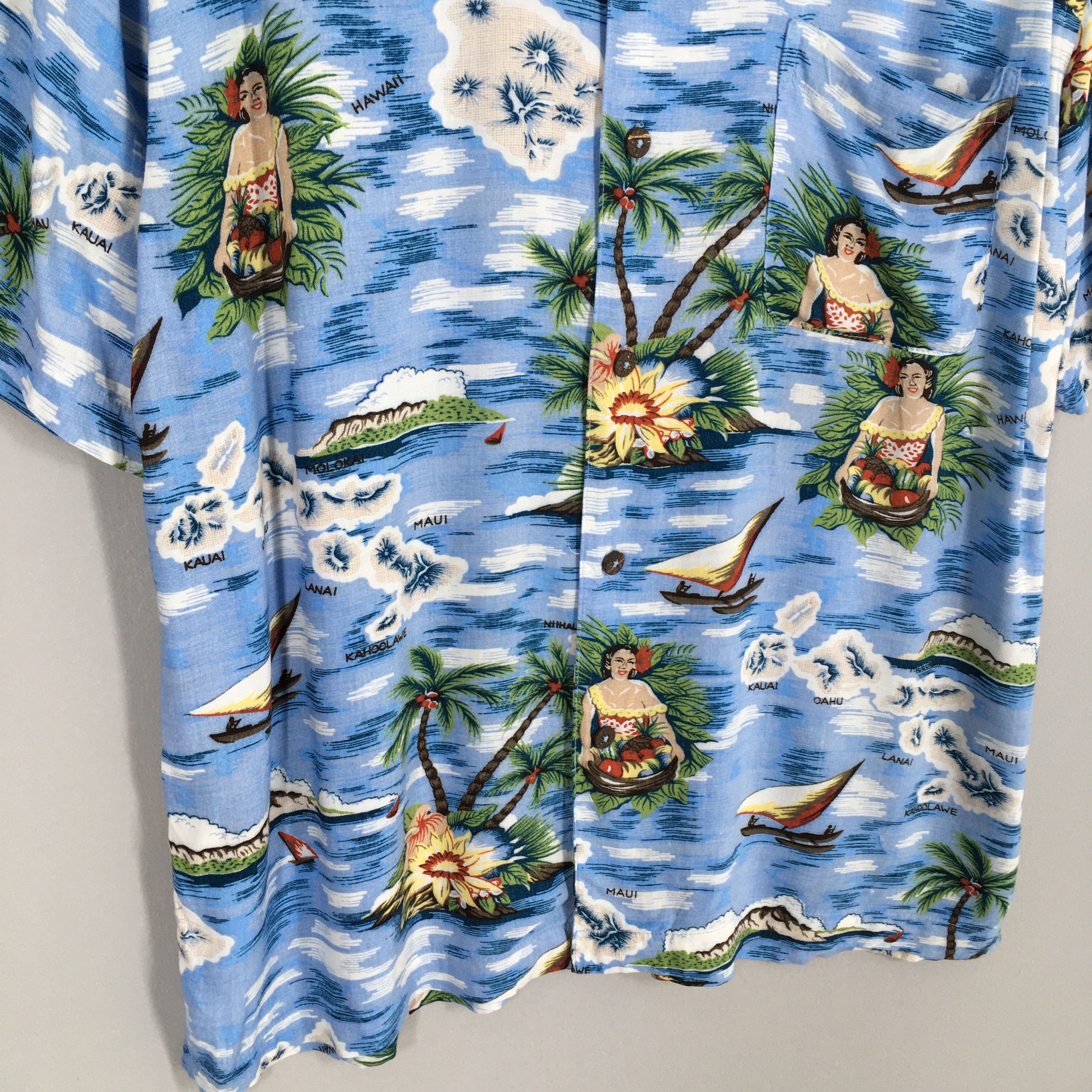 Life's a Beach Vintage Living Island Palm Tree Aloha Shirt Large Size US L / EU 52-54 / 3 - 4 Thumbnail