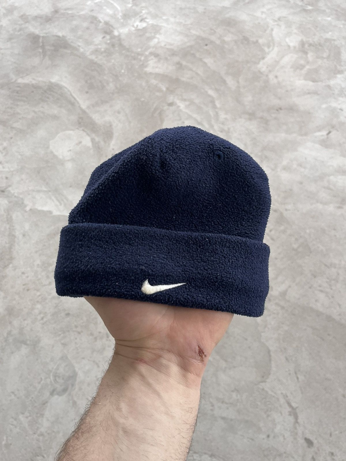 Nike Vintage Nike Fleece Beanie Blue Hat Outdoor Minimalistic Y2K Size ONE SIZE - 4 Thumbnail