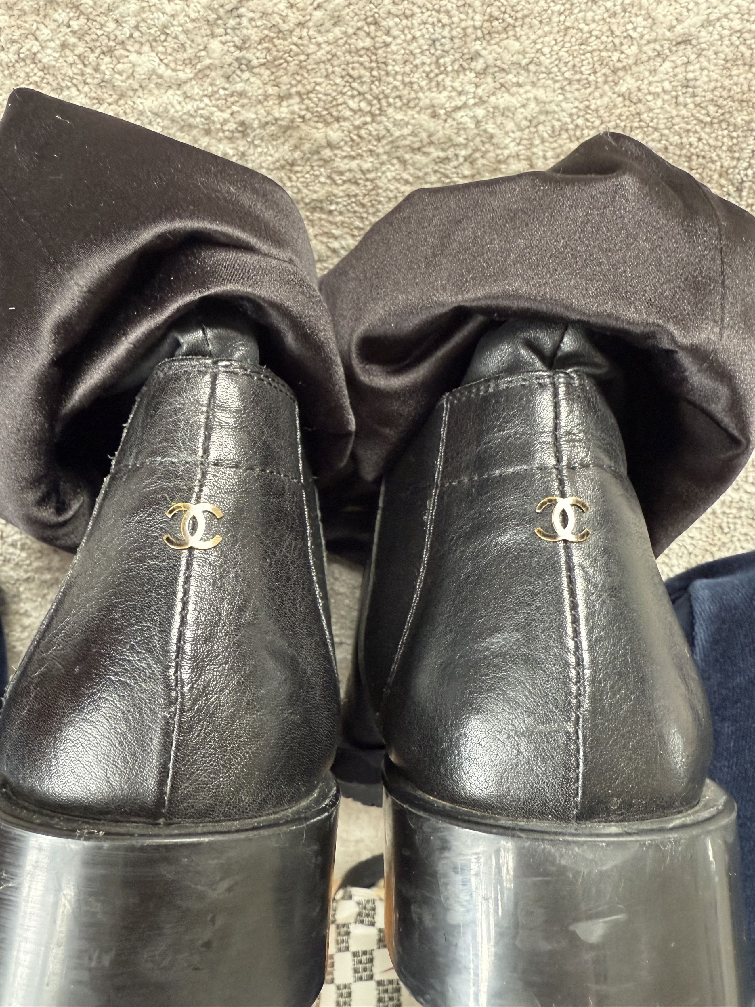 Chanel Chanel Grunge Black Lether Boots Size US 7 / IT 37 - 5 Thumbnail
