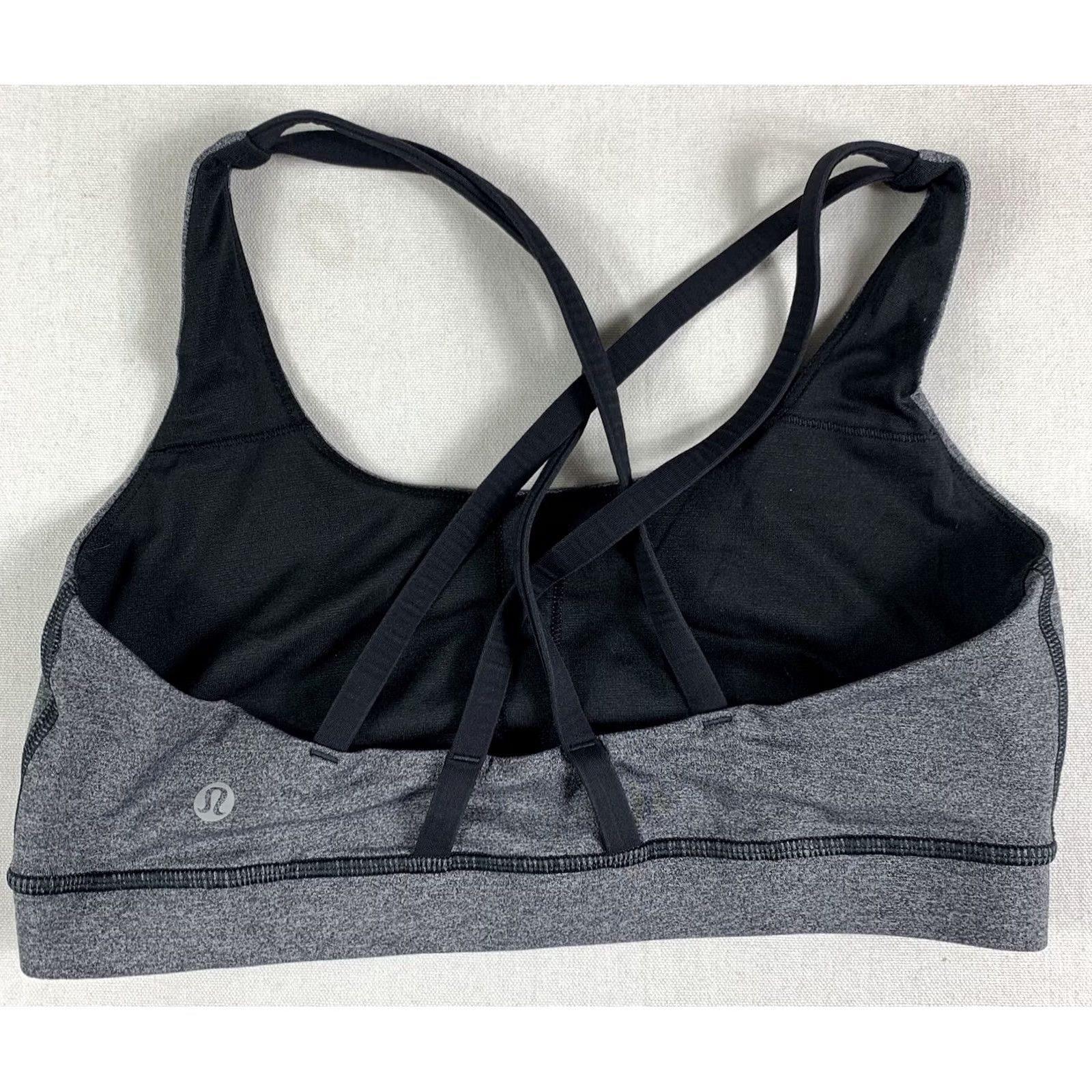 Lululemon Lululemon Energy Bra Women's 8 Heather Deep Coal Gray Sports Bra Size ONE SIZE - 3 Thumbnail