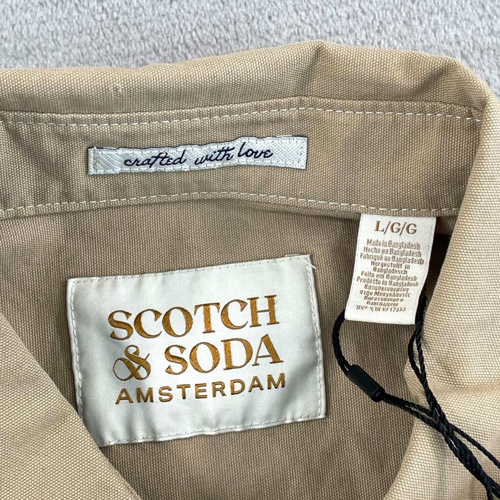 Scotch & Soda Scotch & Soda Canvas Trucker Jacket Men Large Beige Regular Classic Fit NWT Logo Pockets All Seasons Spring Winter Casual Shirt/Jacket Size US L / EU 52-54 / 3 - 2 Thumbnail