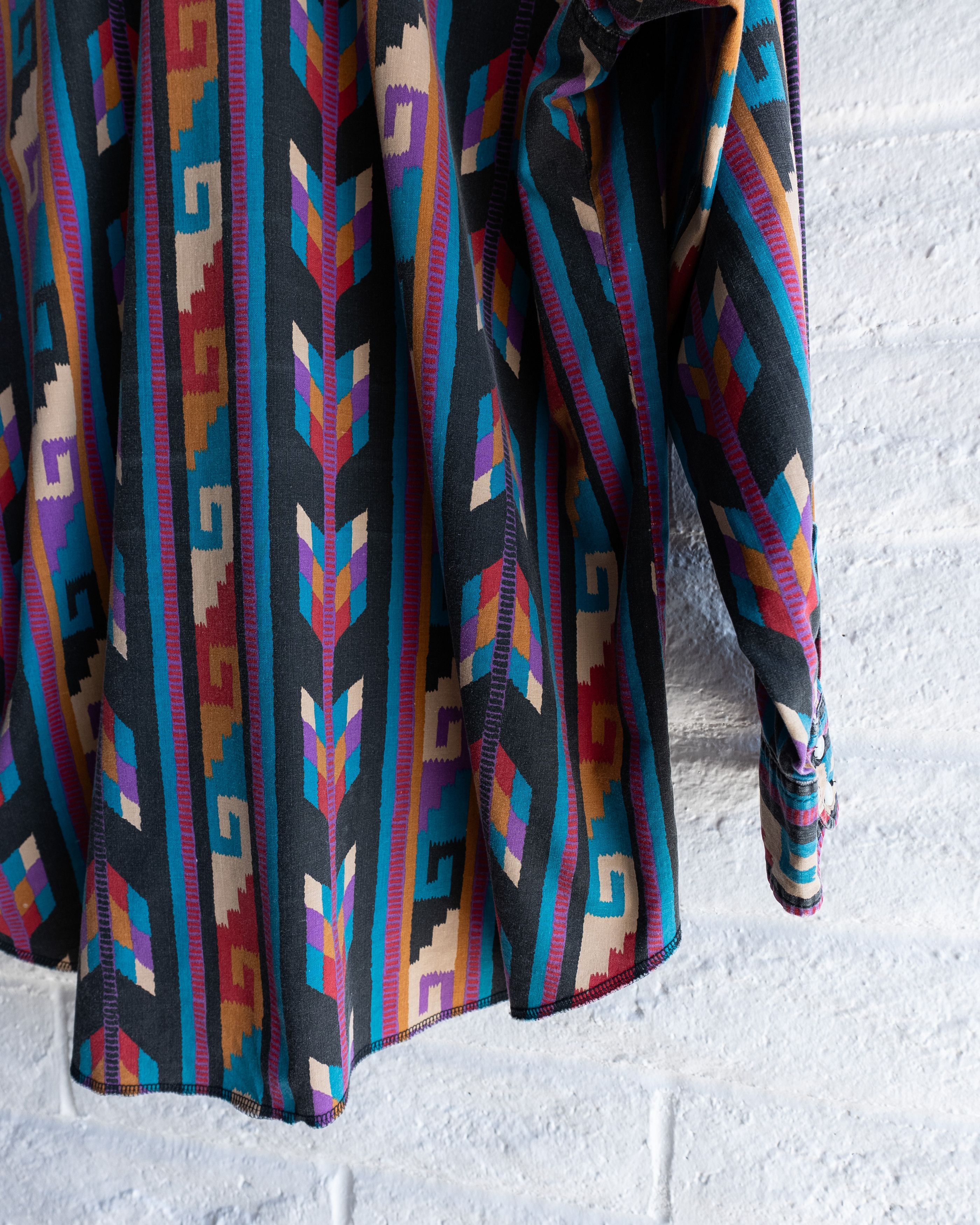Wrangler Vintage 90s Wrangler Shirt XL Southwestern Brushpopper Aztec Size US XL / EU 56 / 4 - 12 Thumbnail