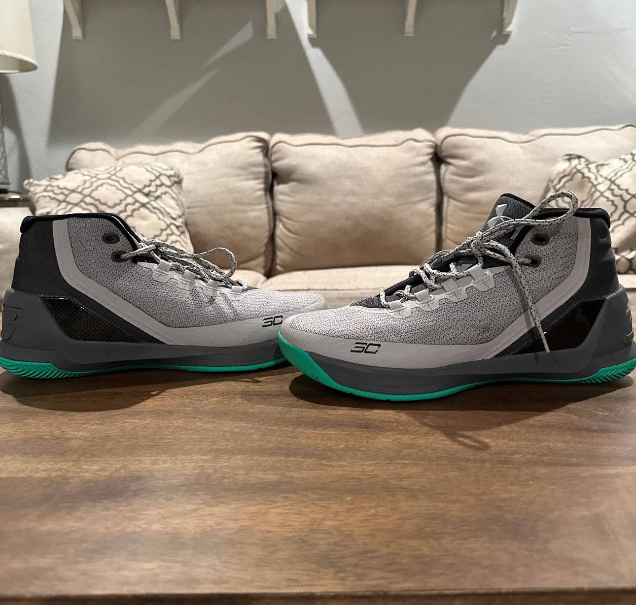 Under Armour Under Armour Curry 3 grey matter green Size US 11 / EU 44 - 6 Thumbnail