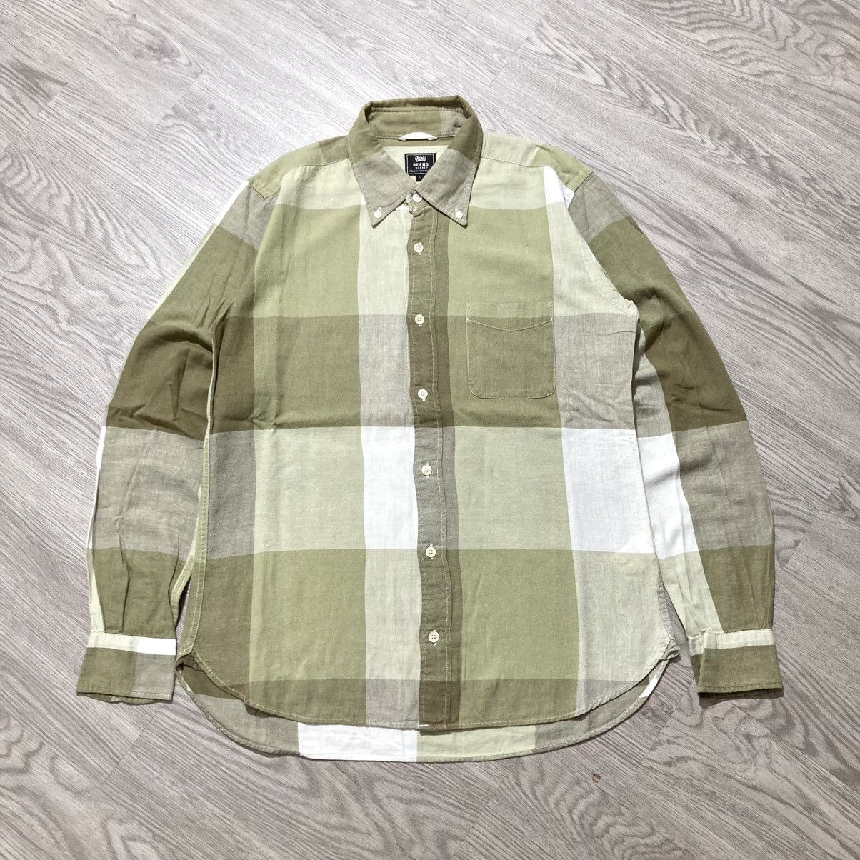 Beams Plus 2000s Beams Heart Brick Block Motif Shirt Button Up Size US L / EU 52-54 / 3 - 1 Thumbnail