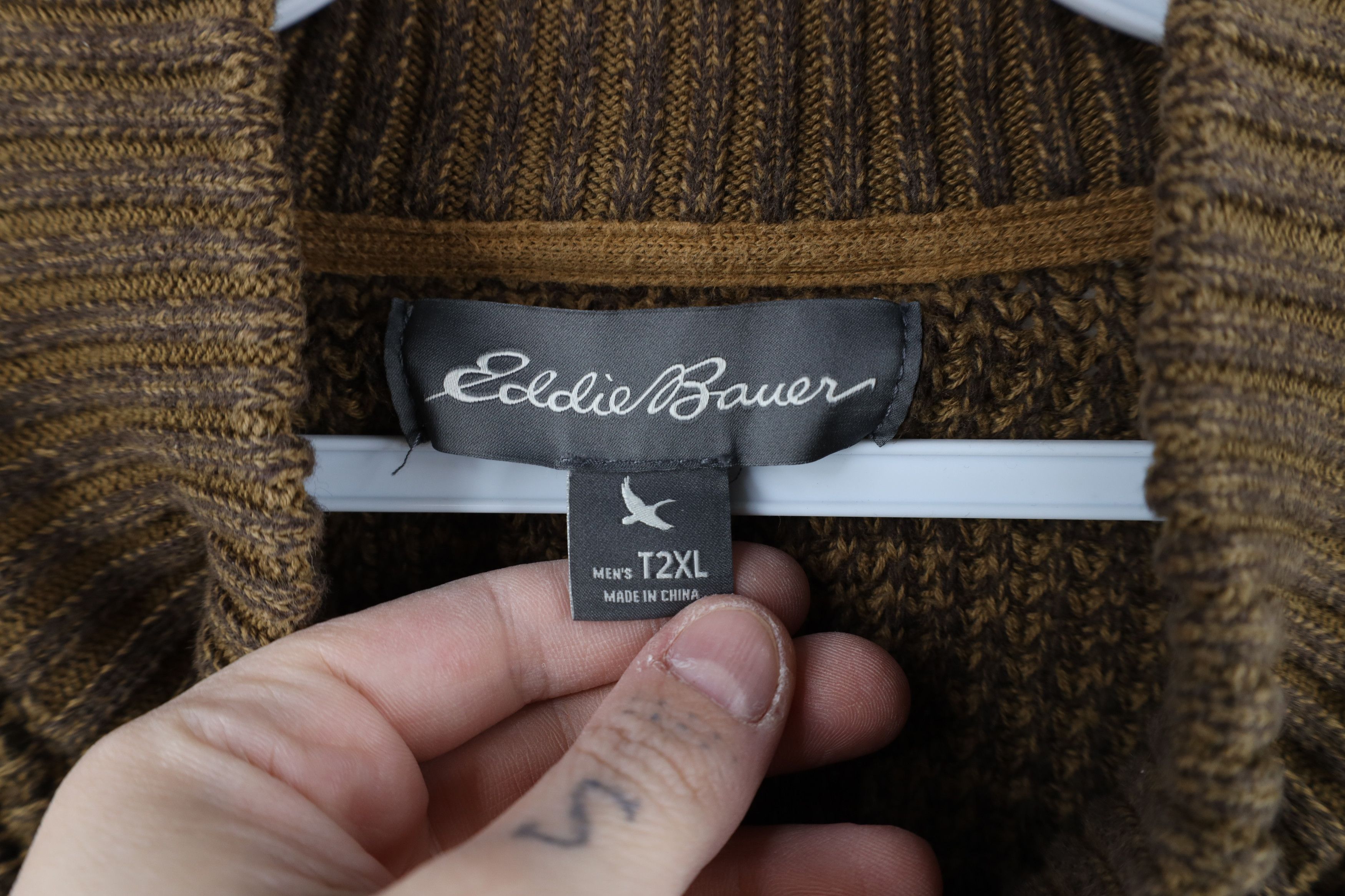 Eddie Bauer × Vintage Vintage Eddie Bauer Thermal Half Zip Pullover Sweater Brown Size US XXL / EU 58 / 5 - 7 Thumbnail