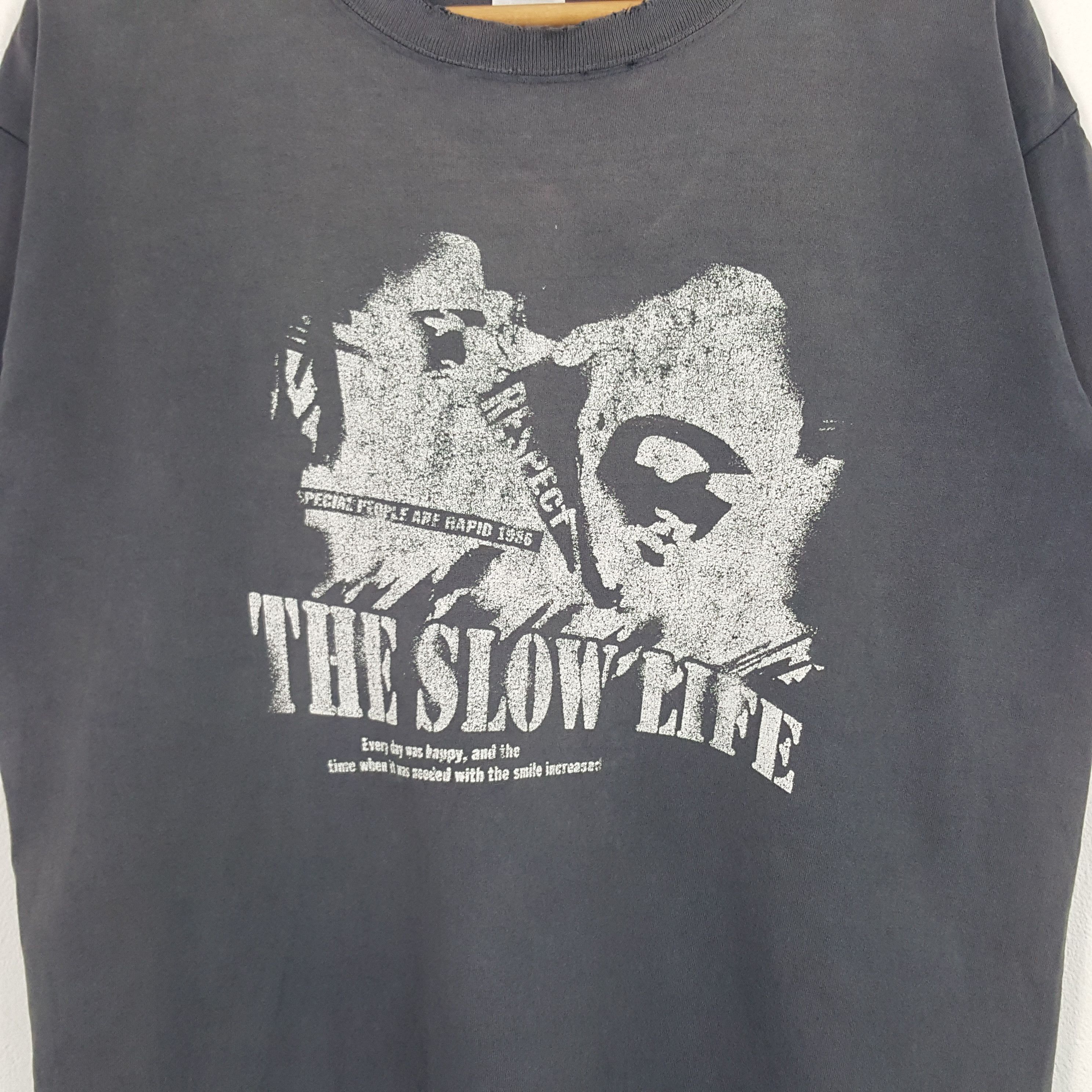 Vintage Vintage The Slow Life Distressed Tshirt Size US M / EU 48-50 / 2 - 2 Thumbnail